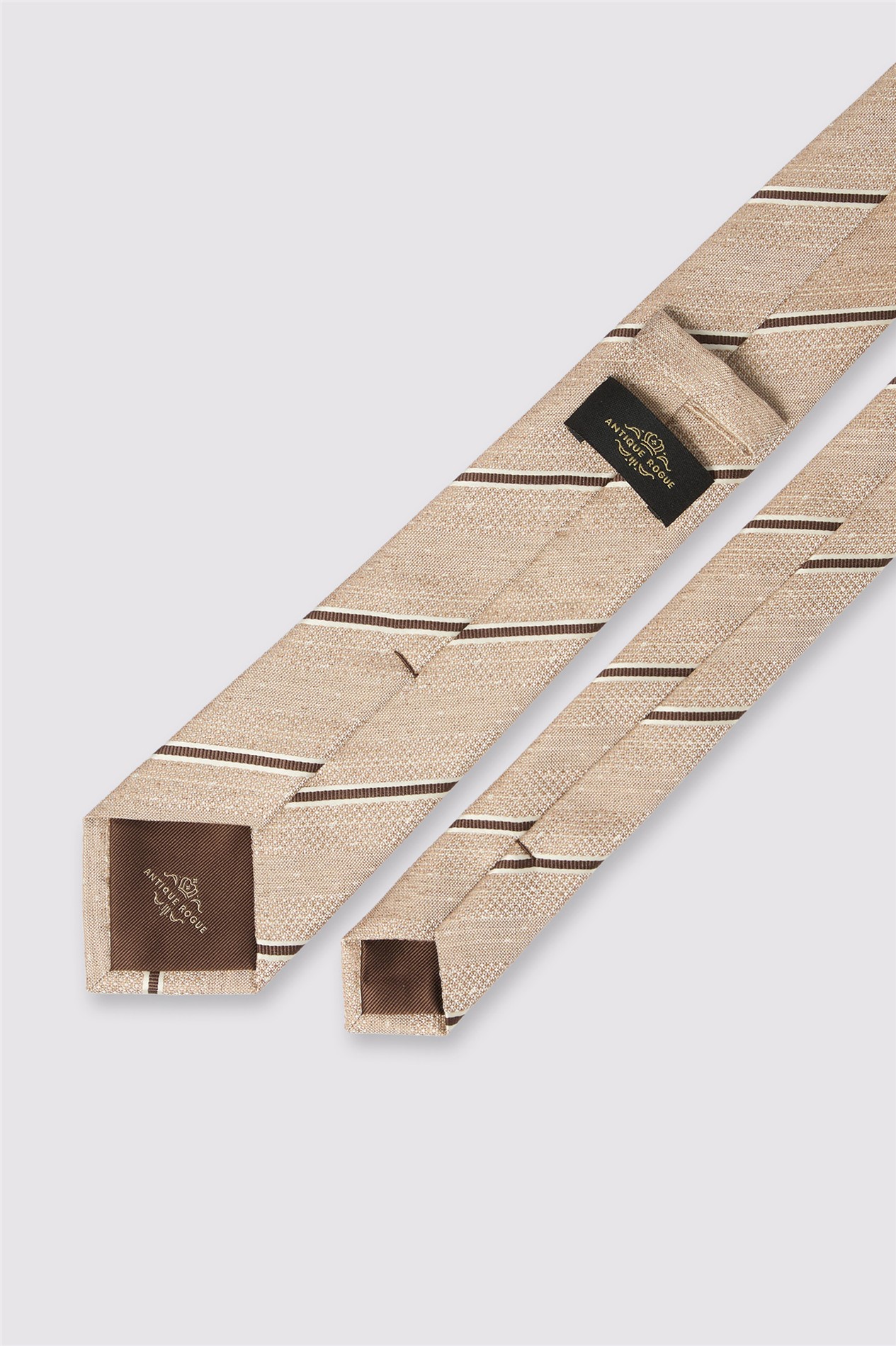 Antique Rogue Oatmeal Textured Stripe Tie
