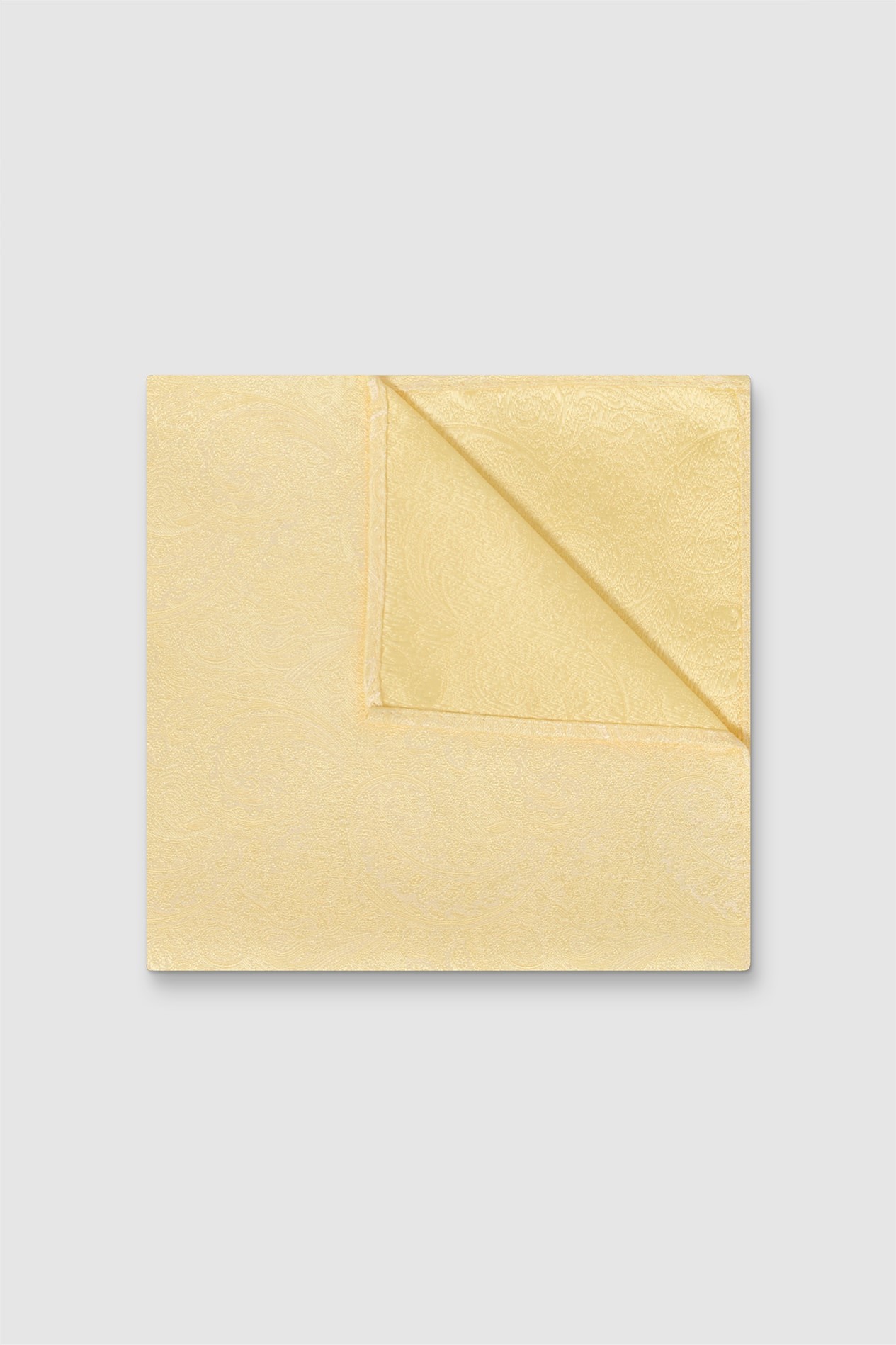 Antique Rogue Buttermilk Yellow Paisley Pocket Square
