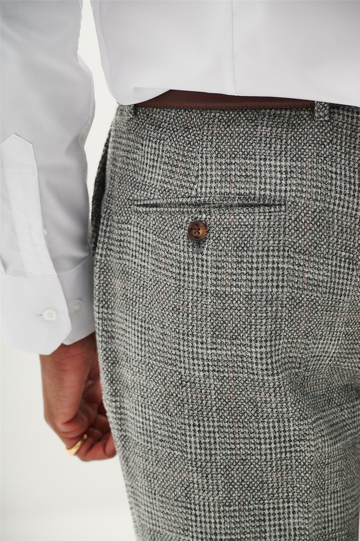 Marc Darcy Slim Fit Kris Silver Trousers
