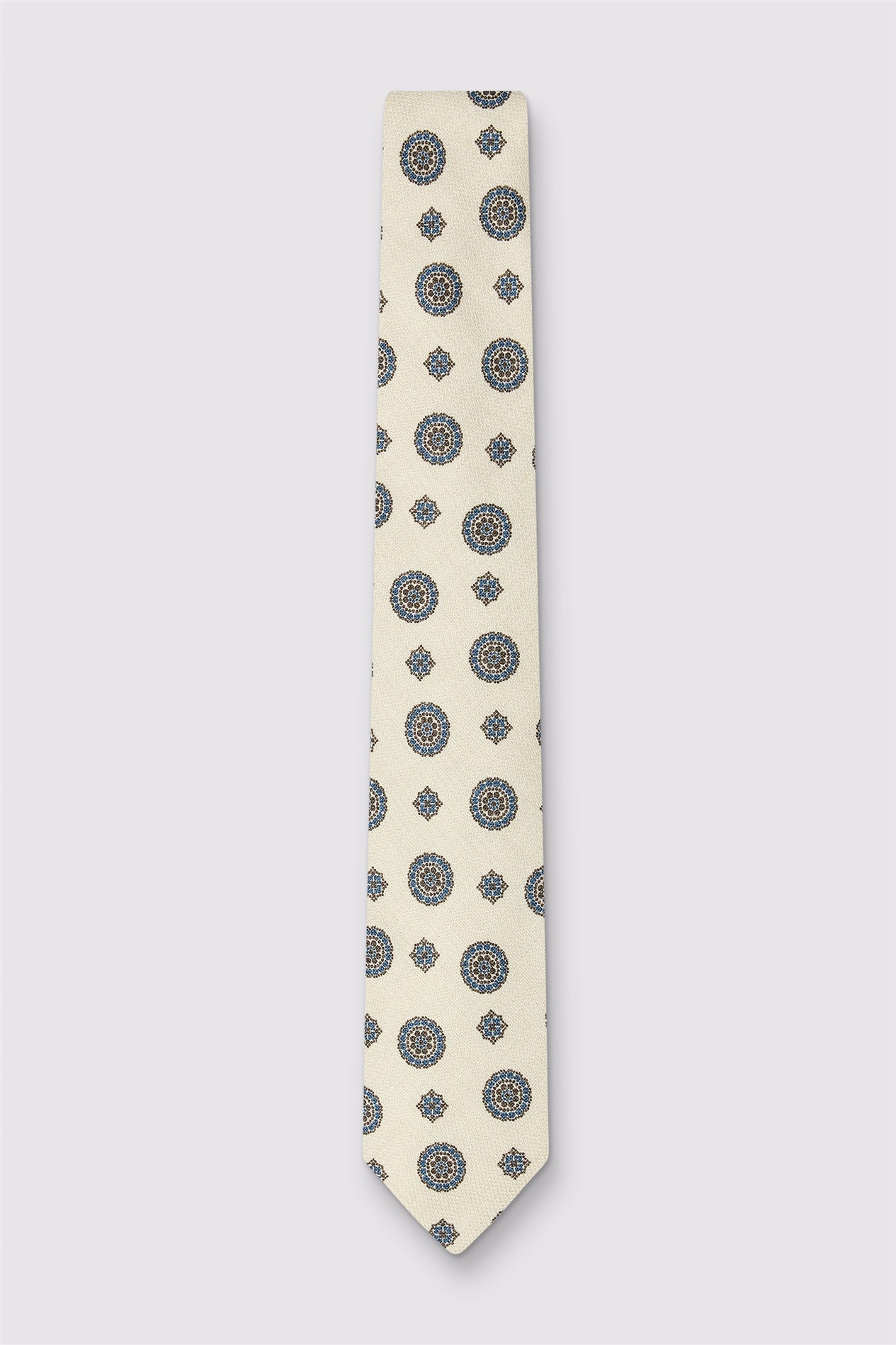 Luciano Versi by Bottinelli Lucca Ecru Italian Silk Motif Tie