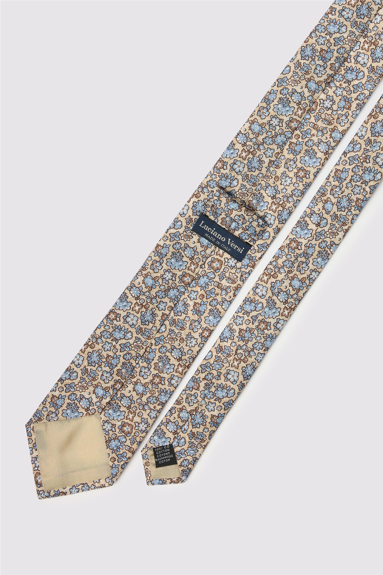 Luciano Versi by Bottinelli Capri Ecru Italian Silk Floral Tie