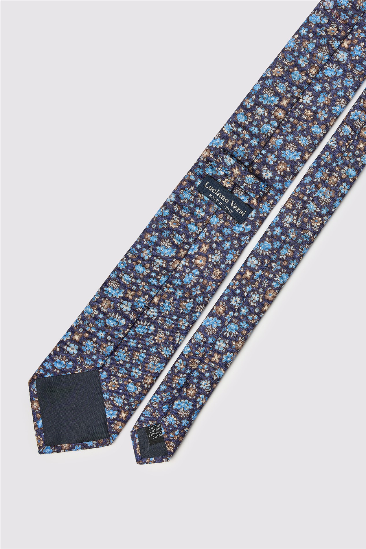 Luciano Versi by Bottinelli Capri Blue Italian Silk Floral Tie