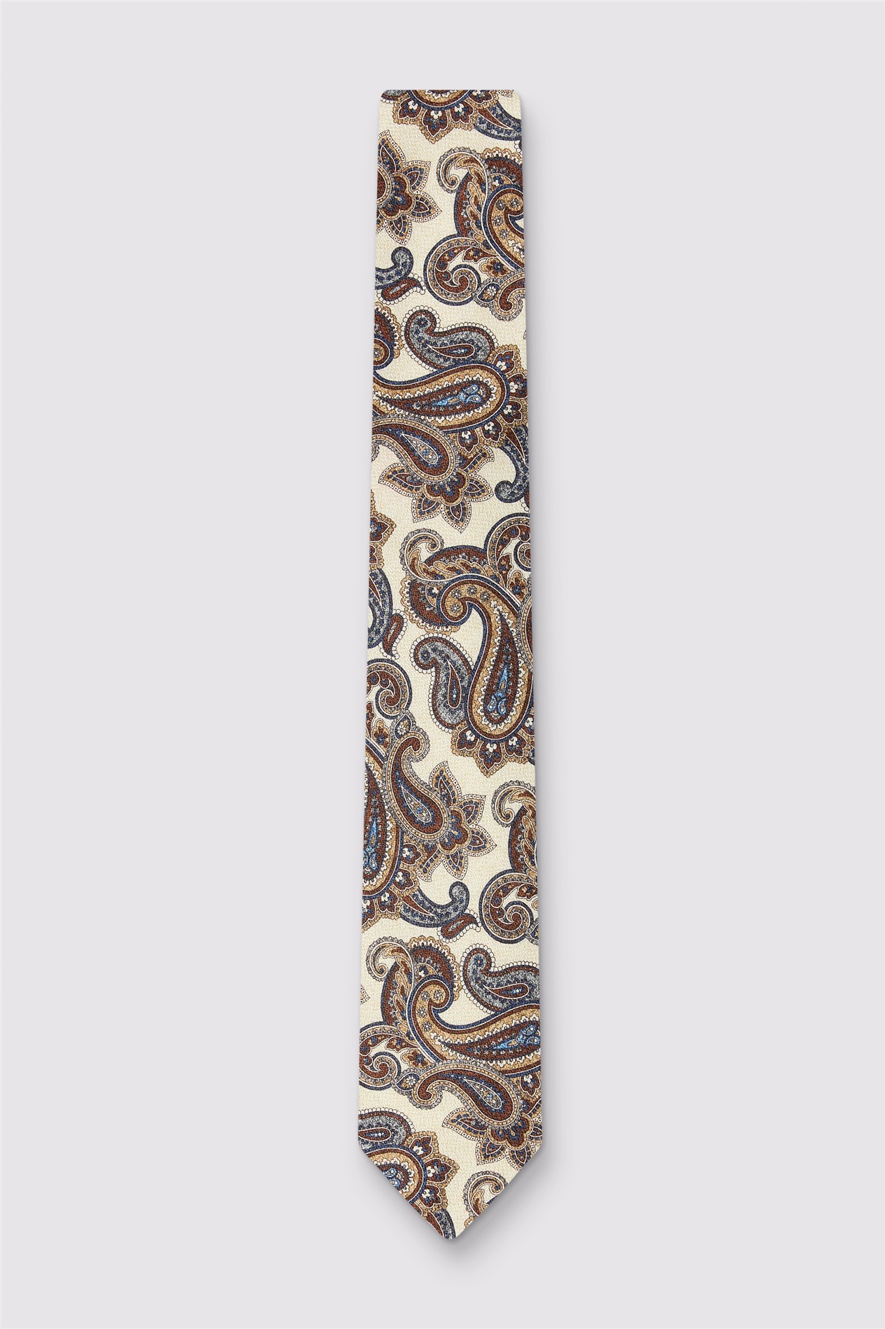 Luciano Versi by Bottinelli Turin Ecru Italian Silk Paisley Tie