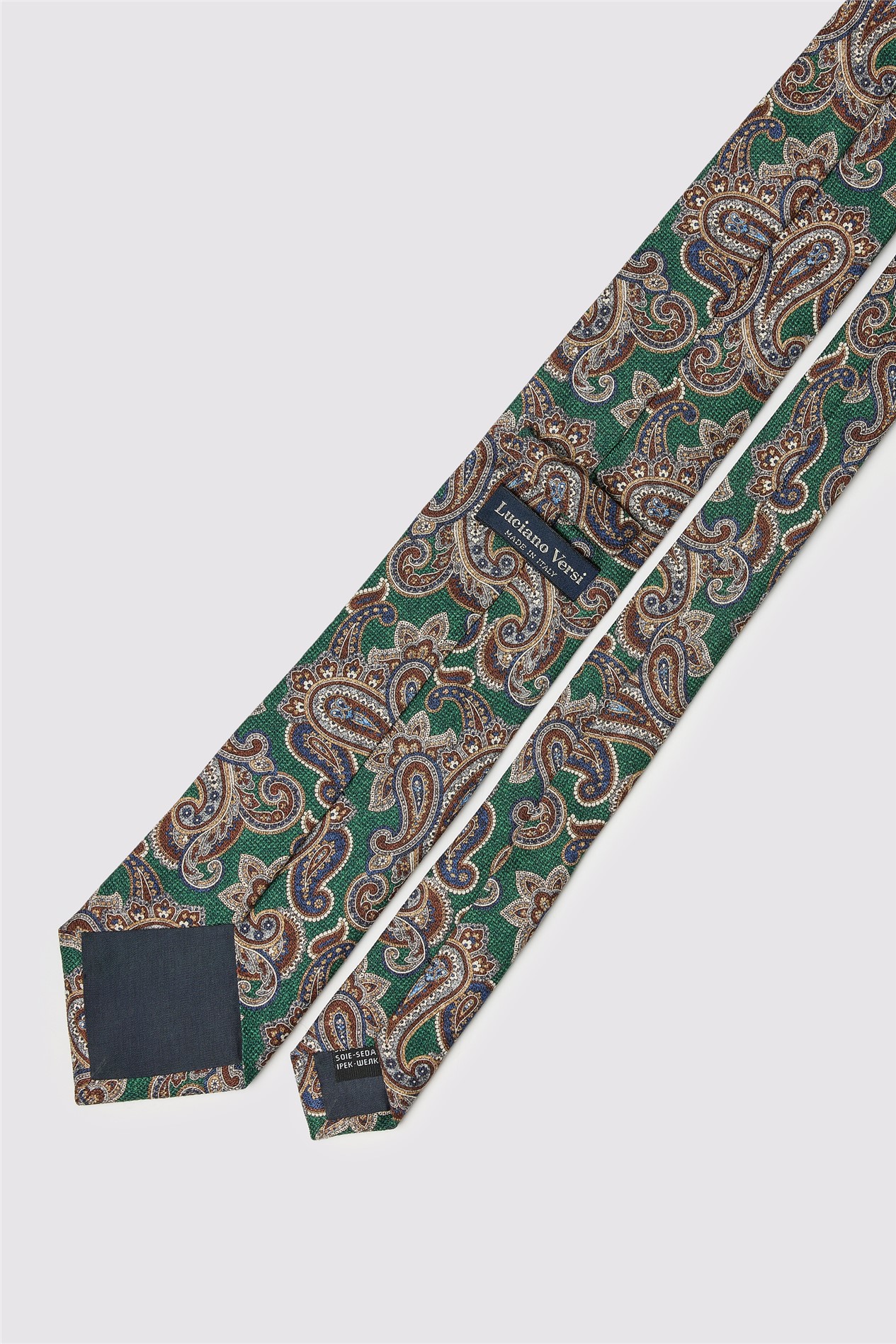 Luciano Versi by Bottinelli Turin Green Italian Silk Paisley Tie