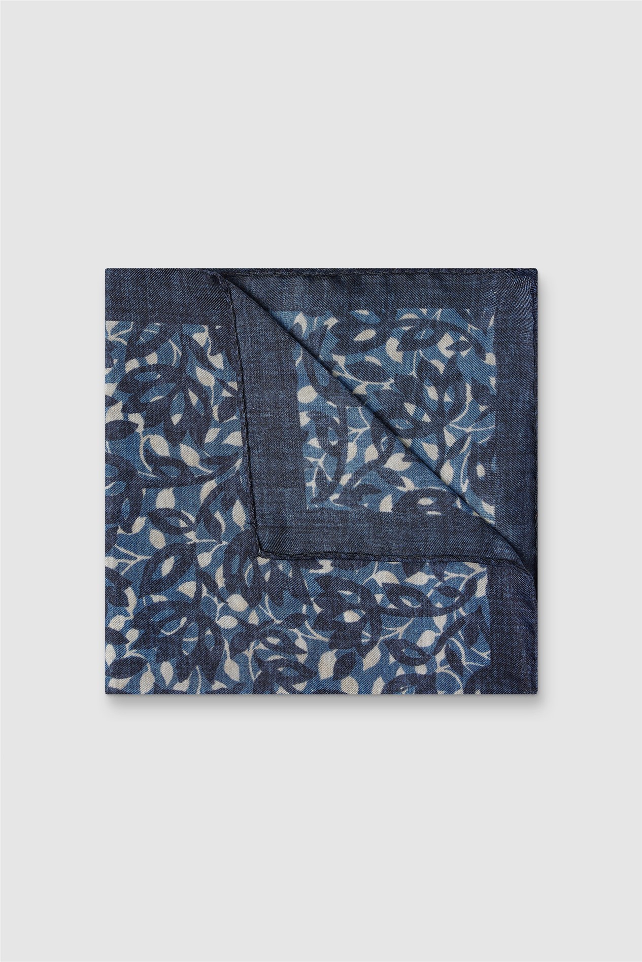 Luciano Versi by Bottinelli Roma Blue Italian Floral Pocket Square
