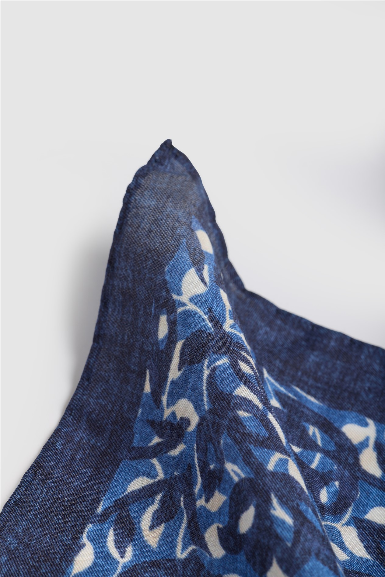 Luciano Versi by Bottinelli Roma Blue Italian Floral Pocket Square