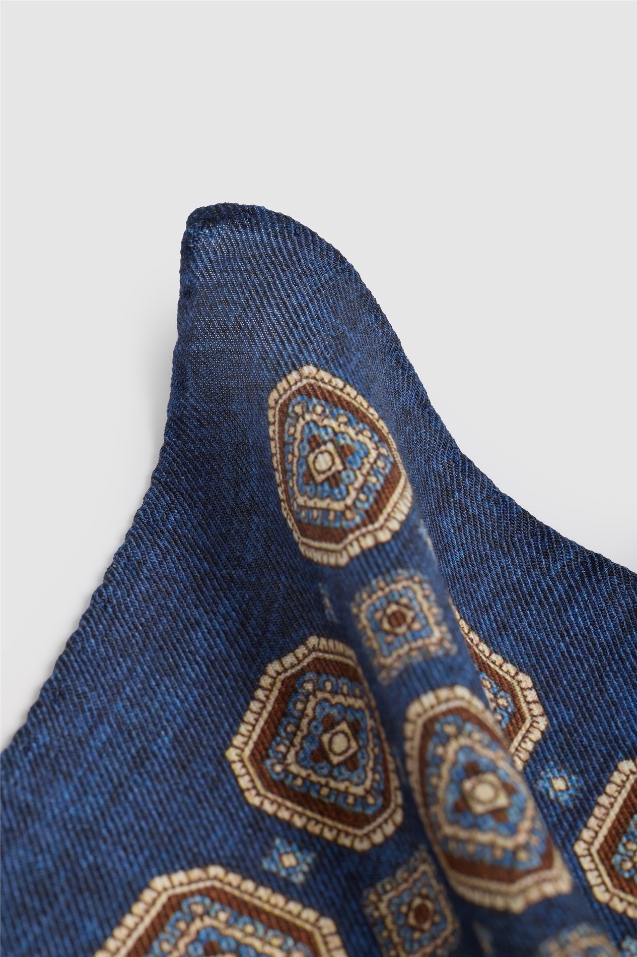 Luciano Versi by Bottinelli Genoa Navy Italian Motif Pocket Square