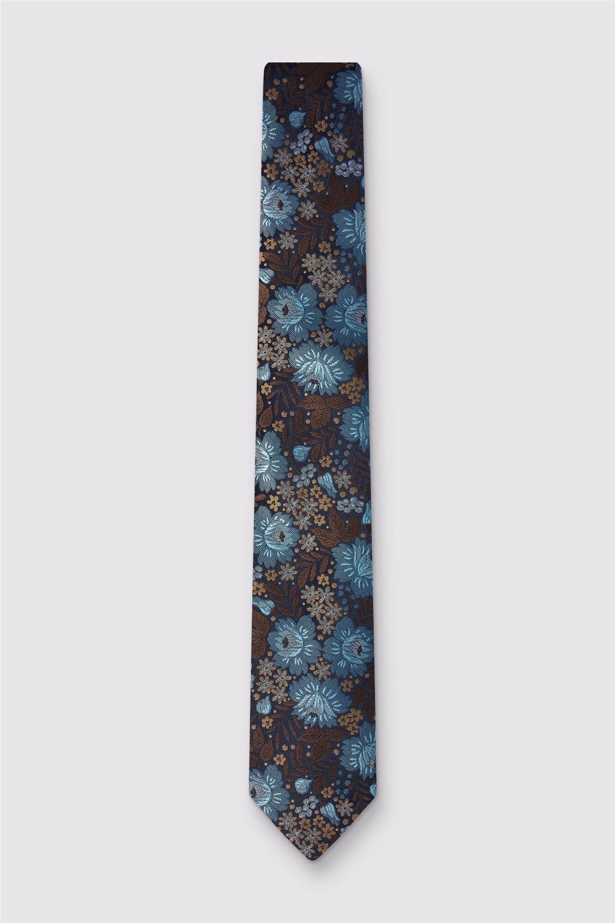 Antique Rogue Blue Winter Floral Tie