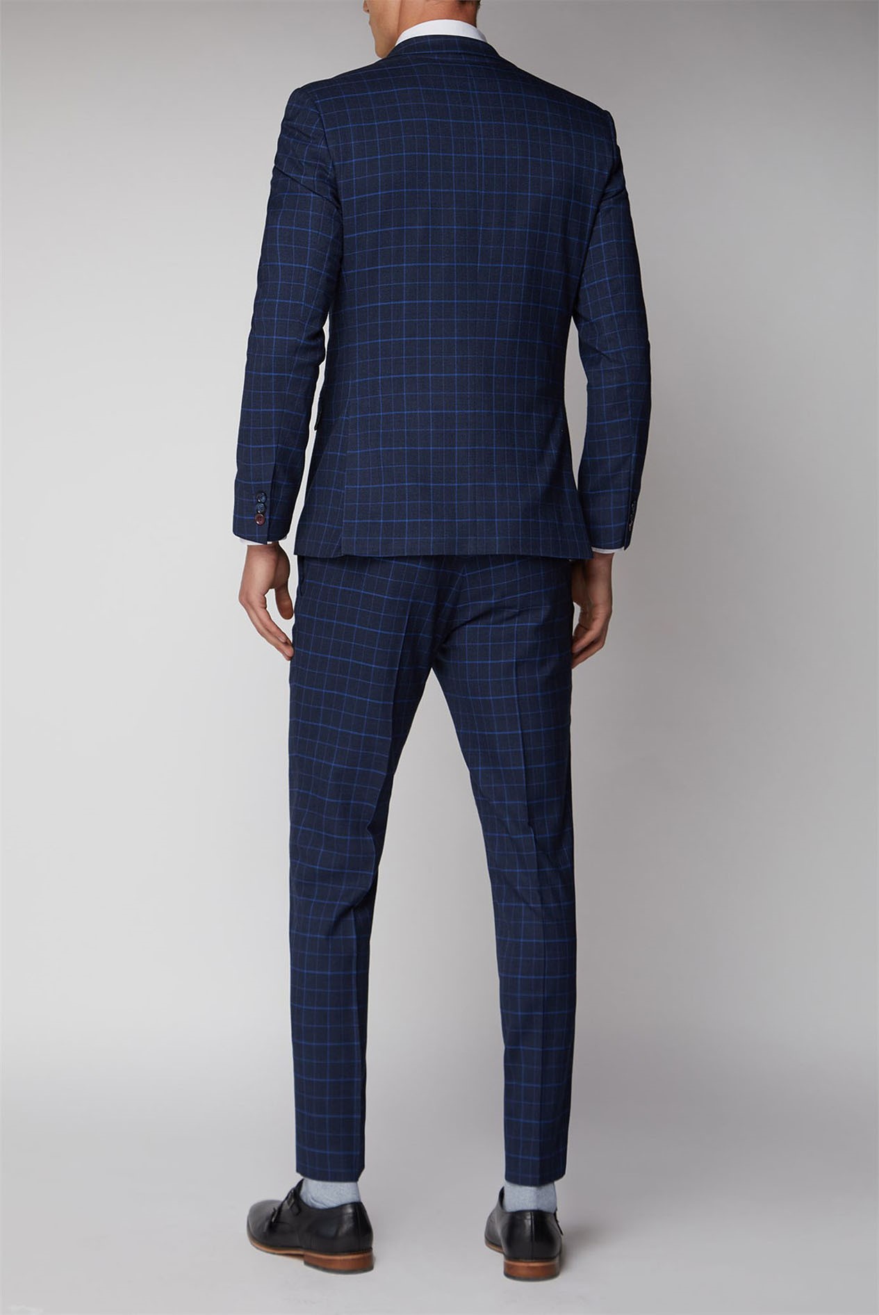 Antique Rogue | Navy & Blue Checked Jacket | SuitDirect.co.uk