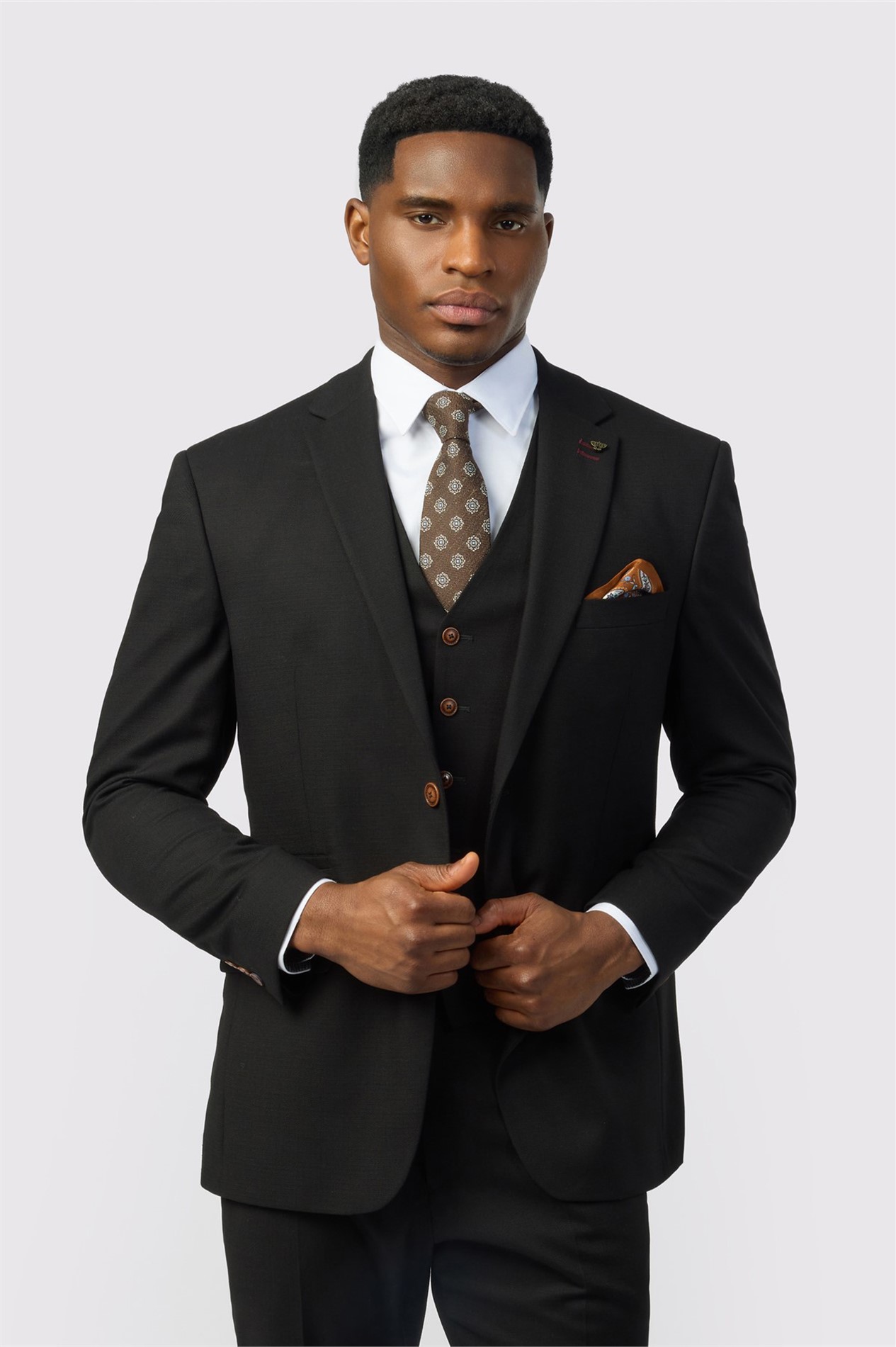 Antique Rogue Slim Fit Black Texture Stretch Jacket