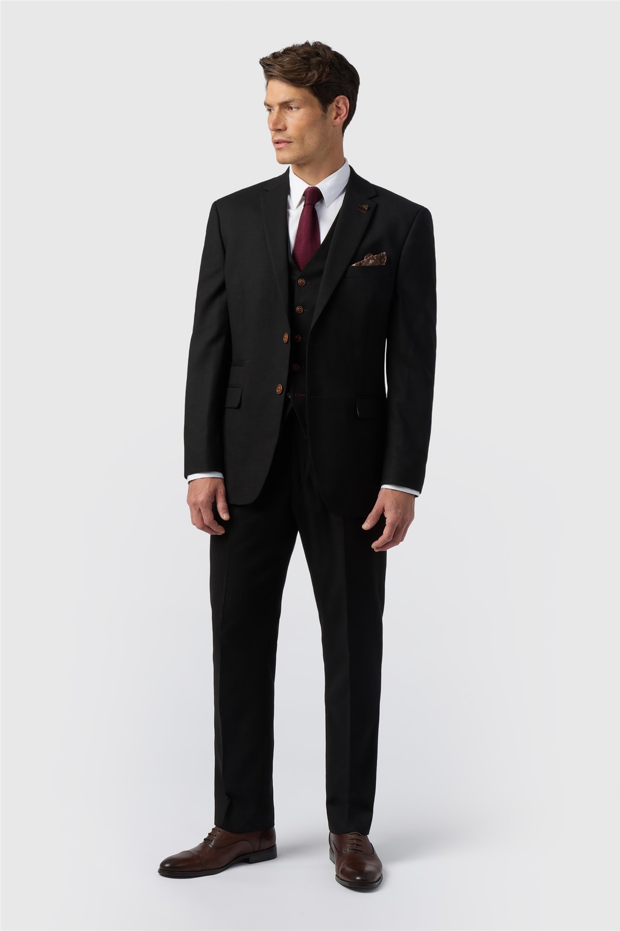 Antique Rogue Regular Fit Black Texture Stretch Jacket