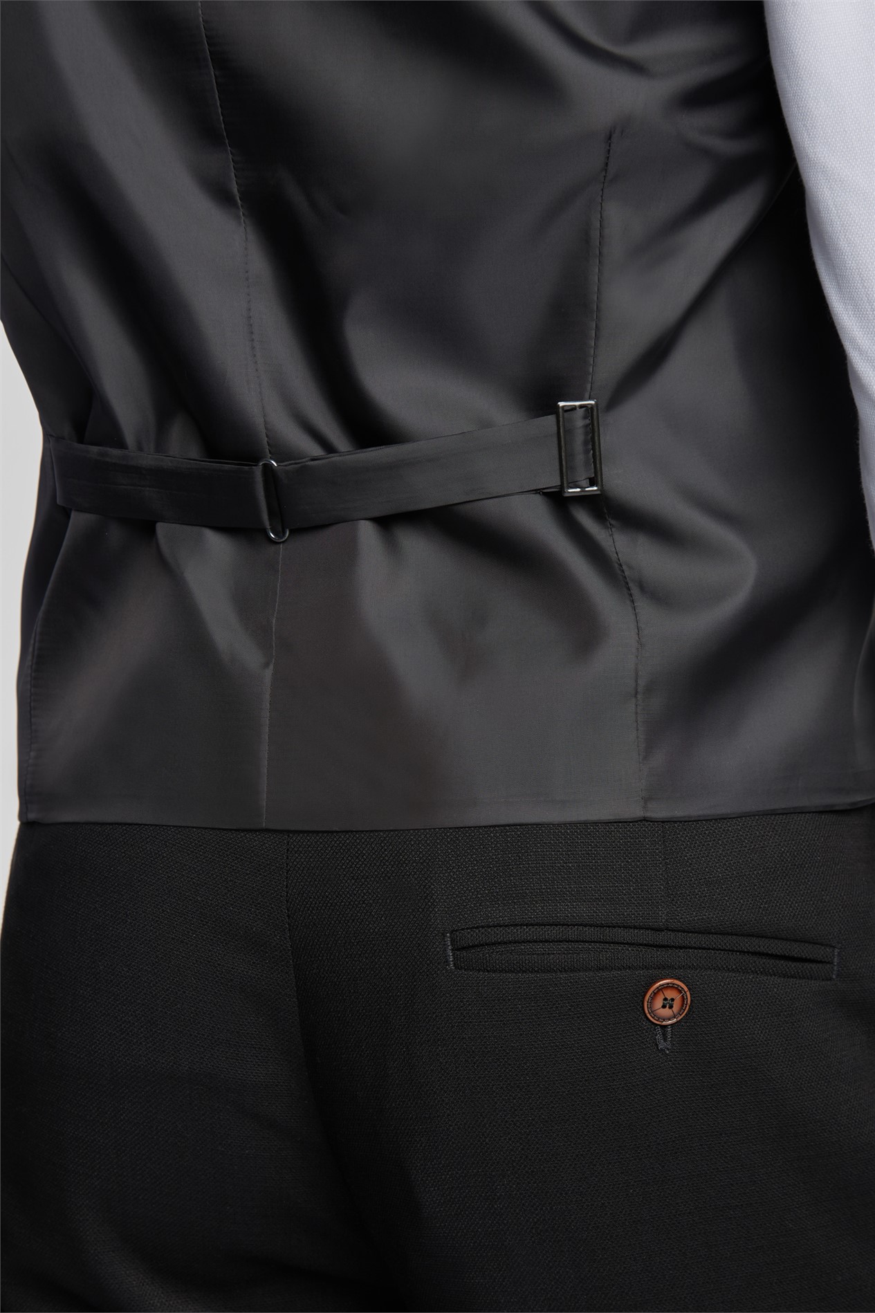 Antique Rogue Black Texture Double Breasted Stretch Waistcoat