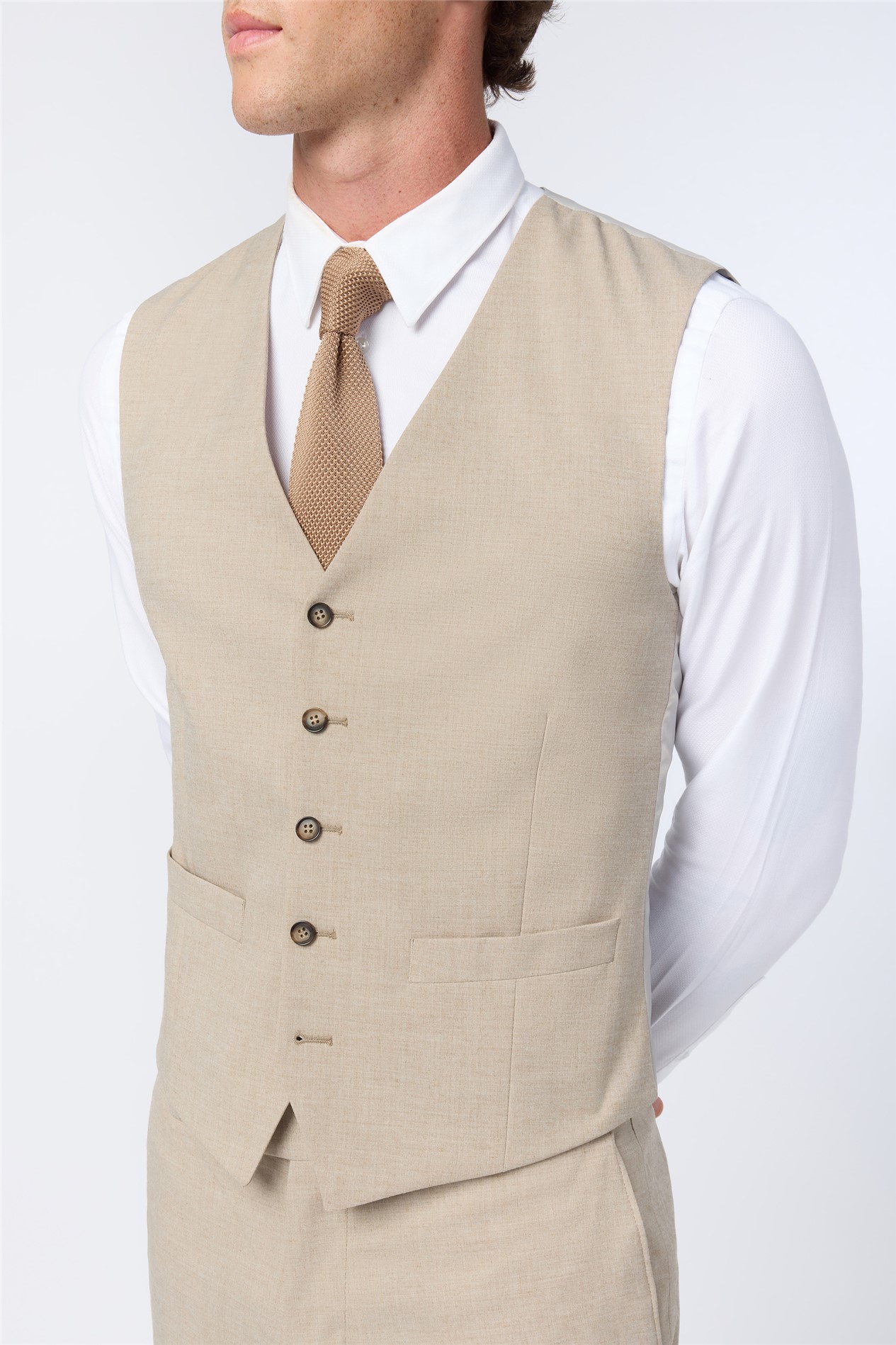 Antique Rogue Slim Fit Sand Waistcoat