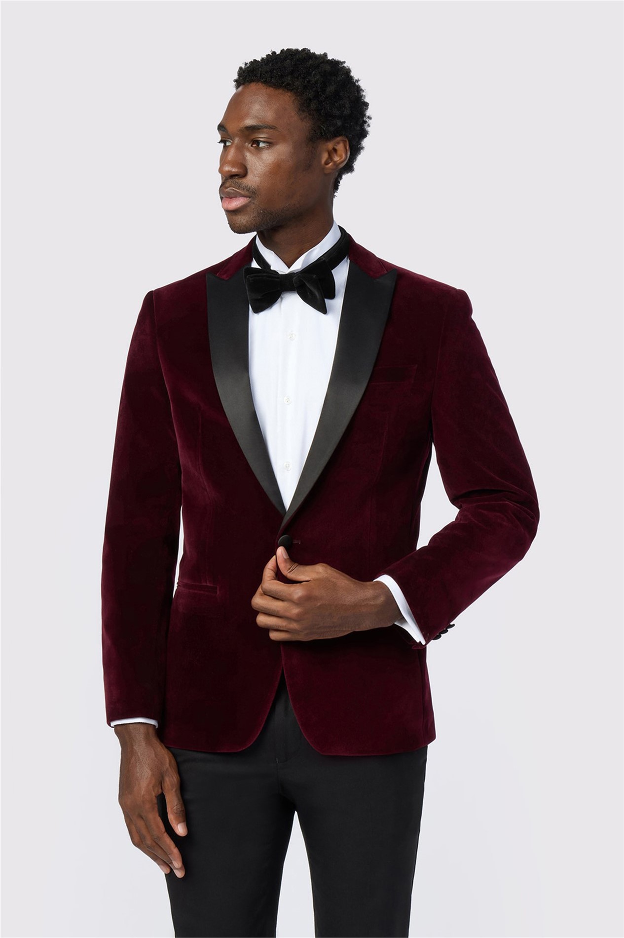 Antique Rogue Slim Fit Franklin Merlot Velvet Jacket