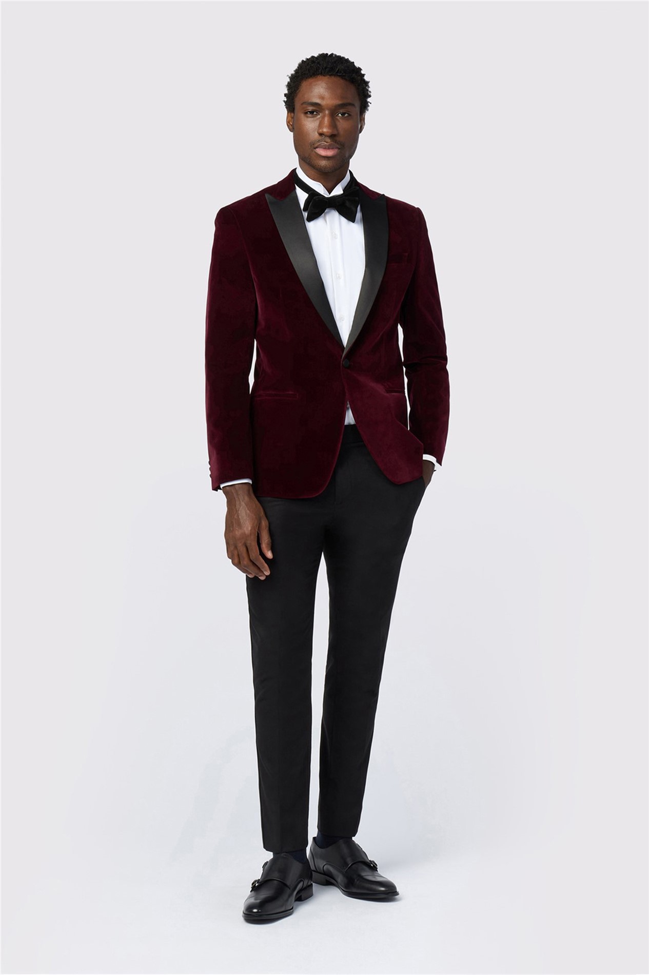 Antique Rogue Slim Fit Franklin Merlot Velvet Jacket