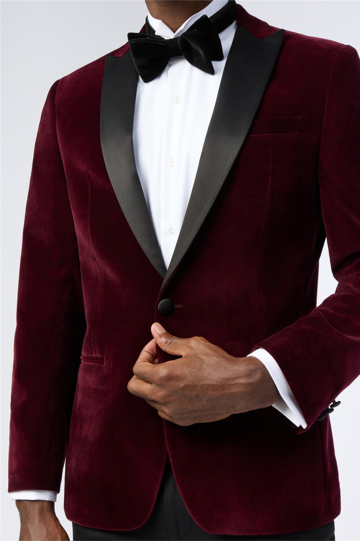 Antique Rogue Slim Fit Franklin Merlot Velvet Jacket