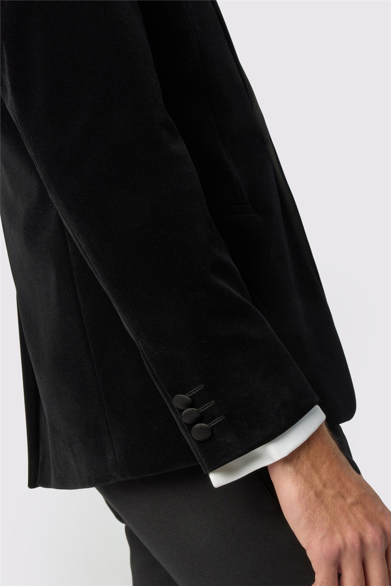 Antique Rogue Slim Fit Black Velvet Jacket