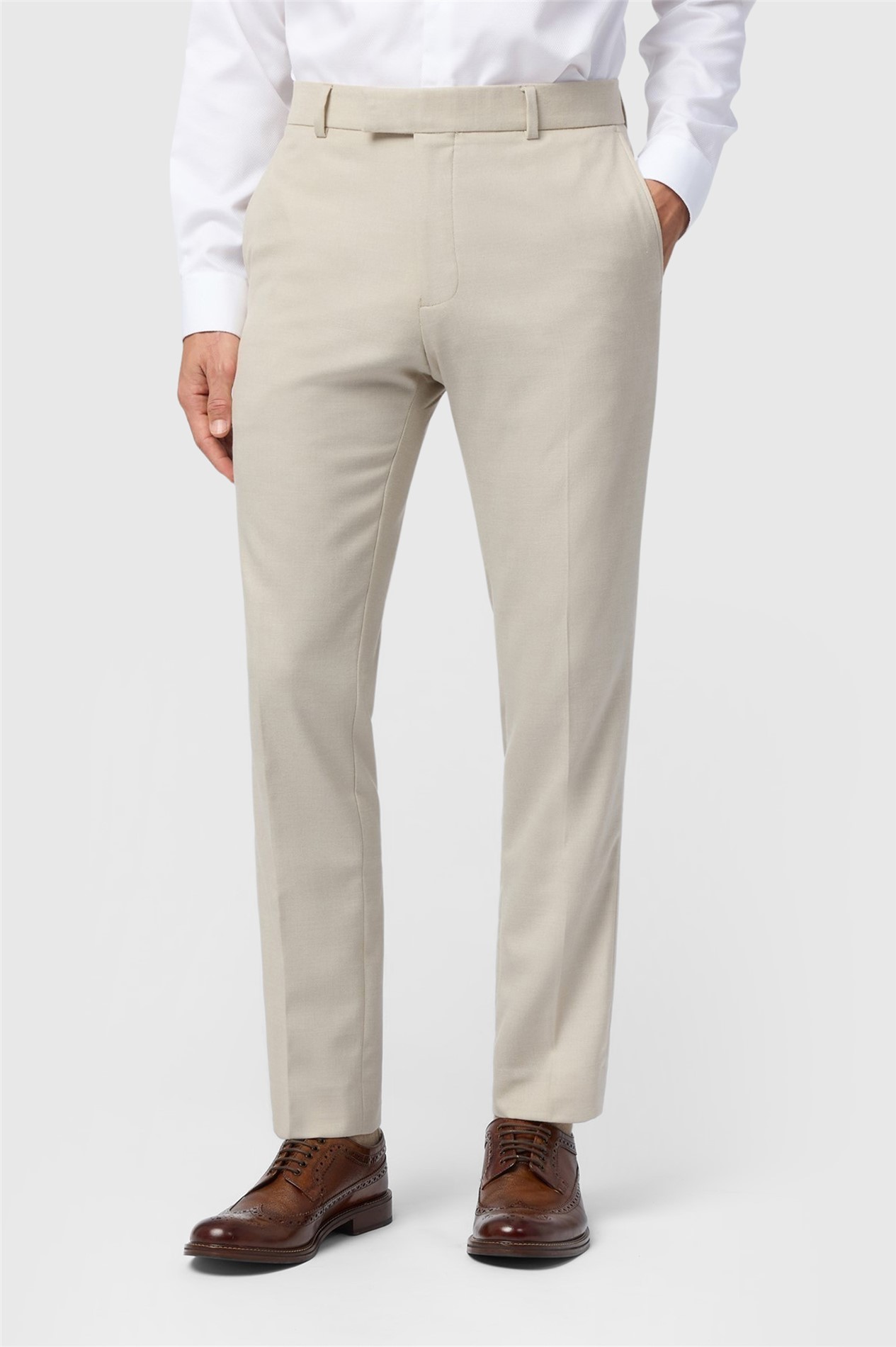 Antique Rogue Slim Fit Blake Ecru Trousers