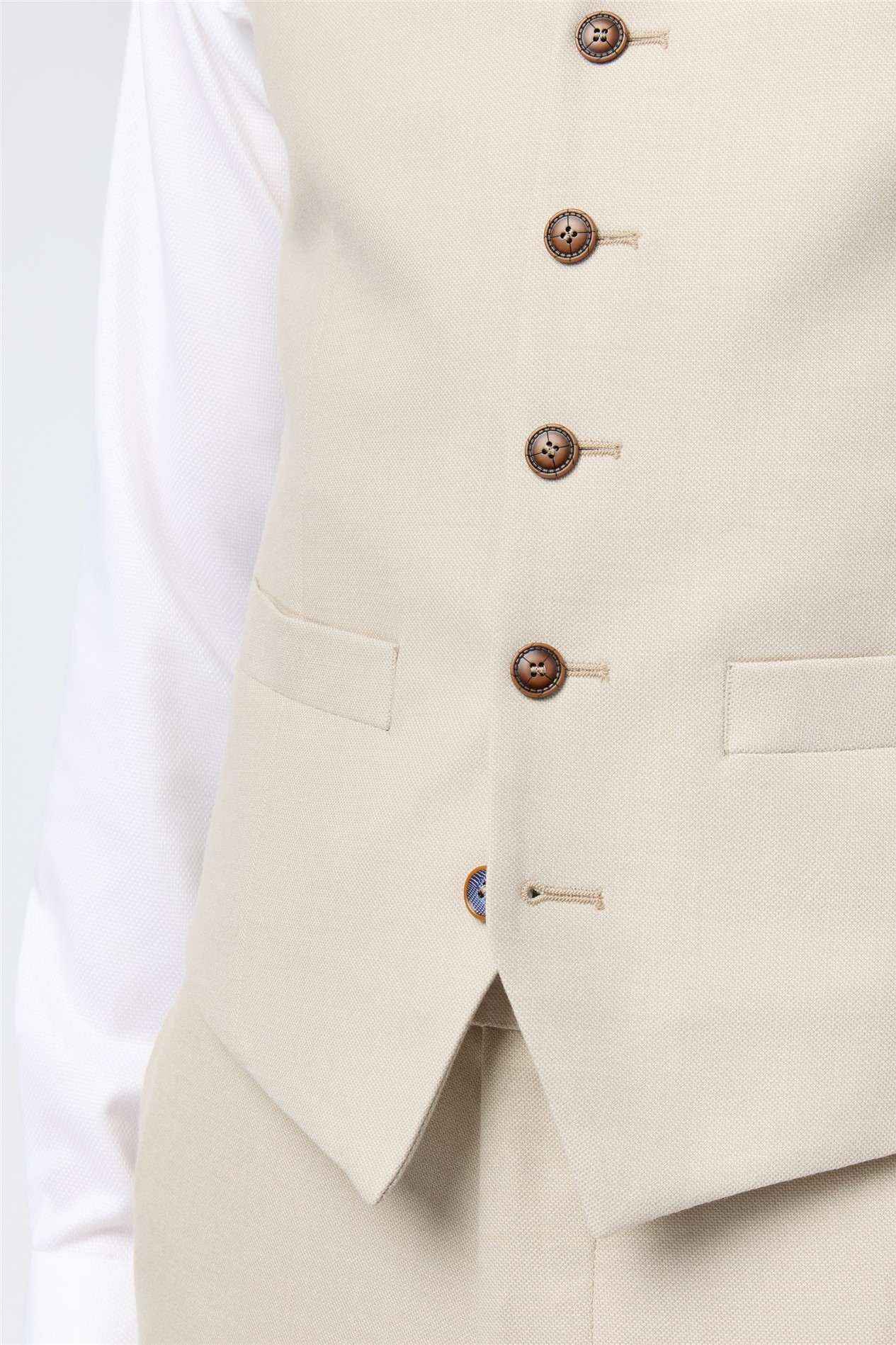 Antique Rogue Slim Fit Blake Ecru Waistcoat