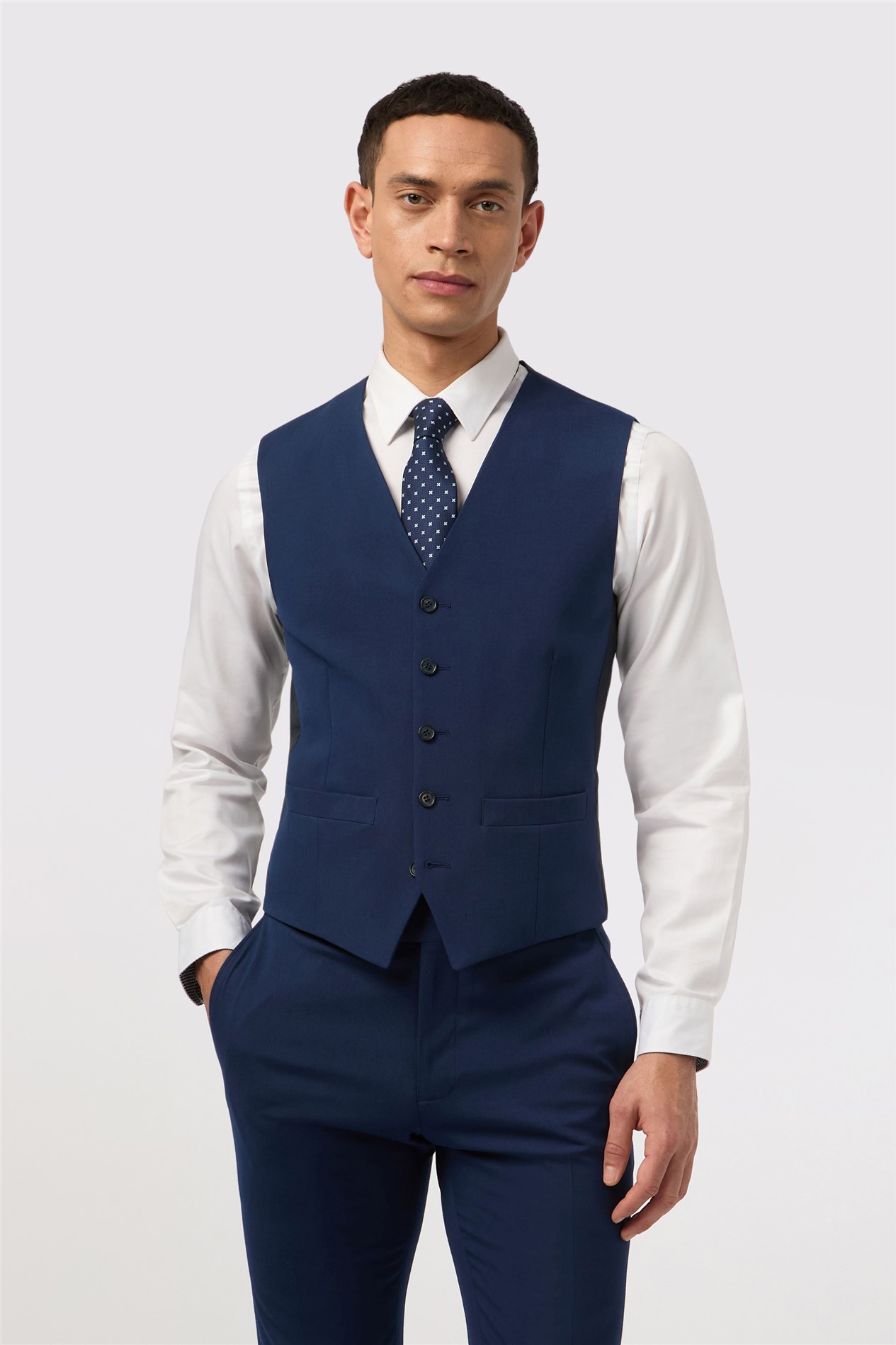 Antique Rogue Slim Fit Montrose Bright Blue Waistcoat