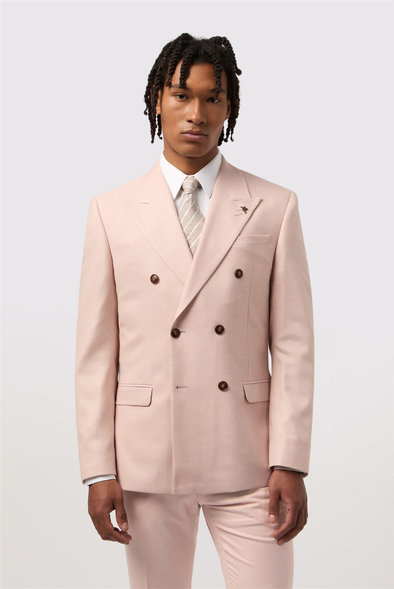 Antique Rogue Slim Fit Blake Peach Double Breasted Jacket