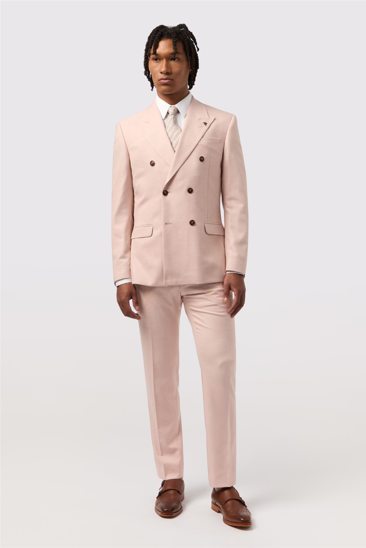 Antique Rogue Slim Fit Blake Peach Double Breasted Jacket