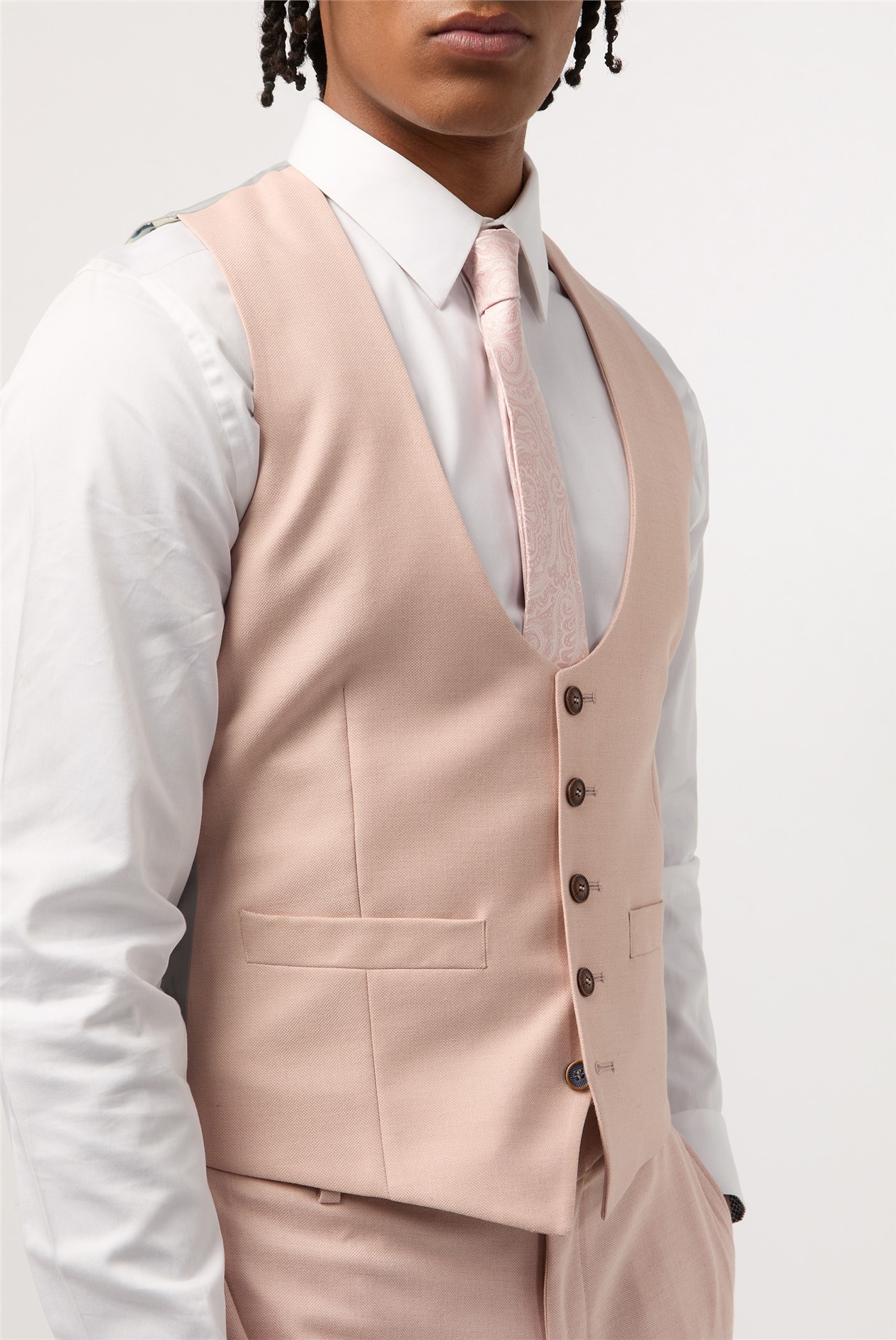 Antique Rogue Slim Fit Blake Peach Double Breasted Jacket