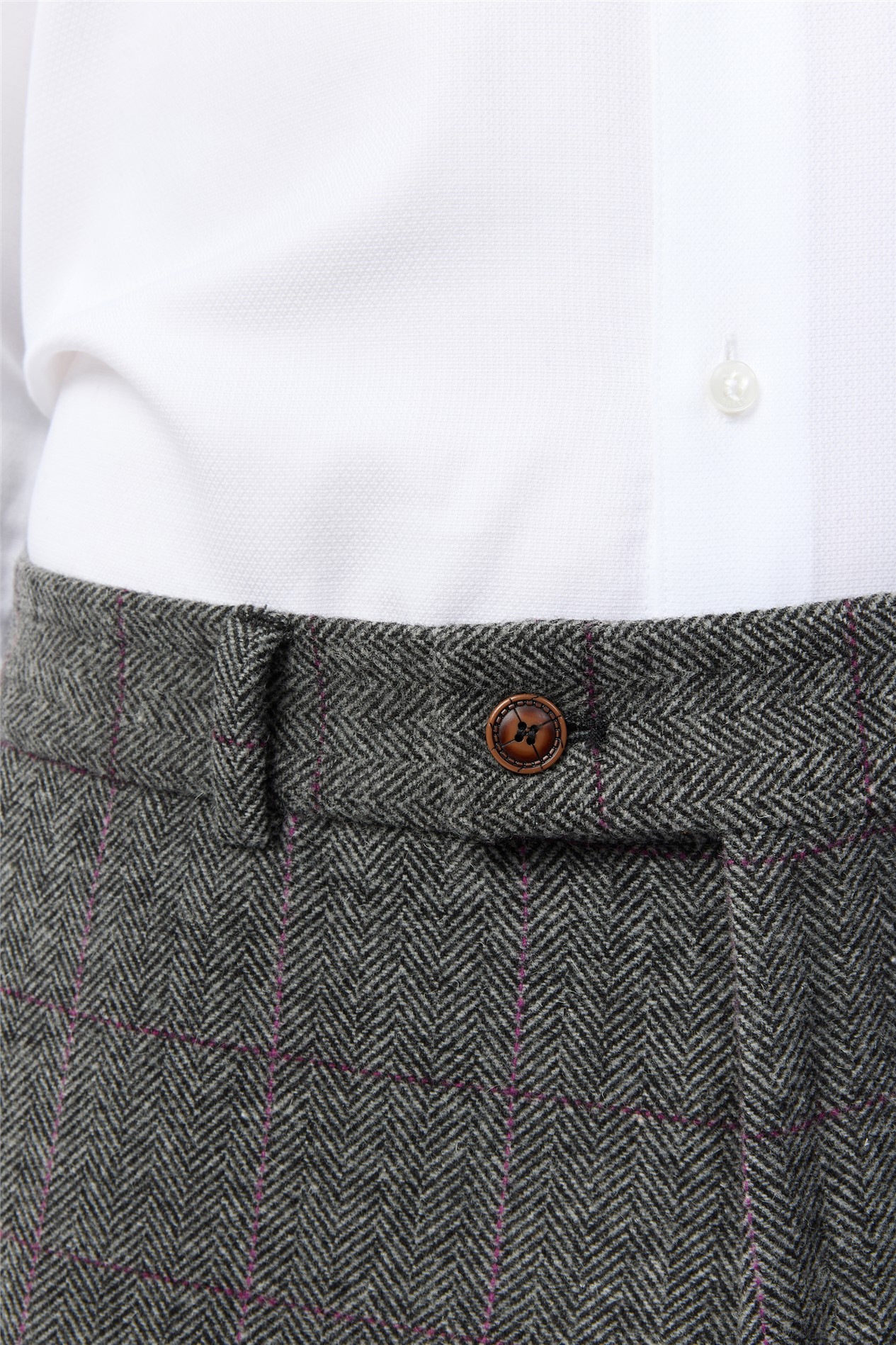 Antique Rogue Tailored Fit Jace Grey Berry Tweed Trouser