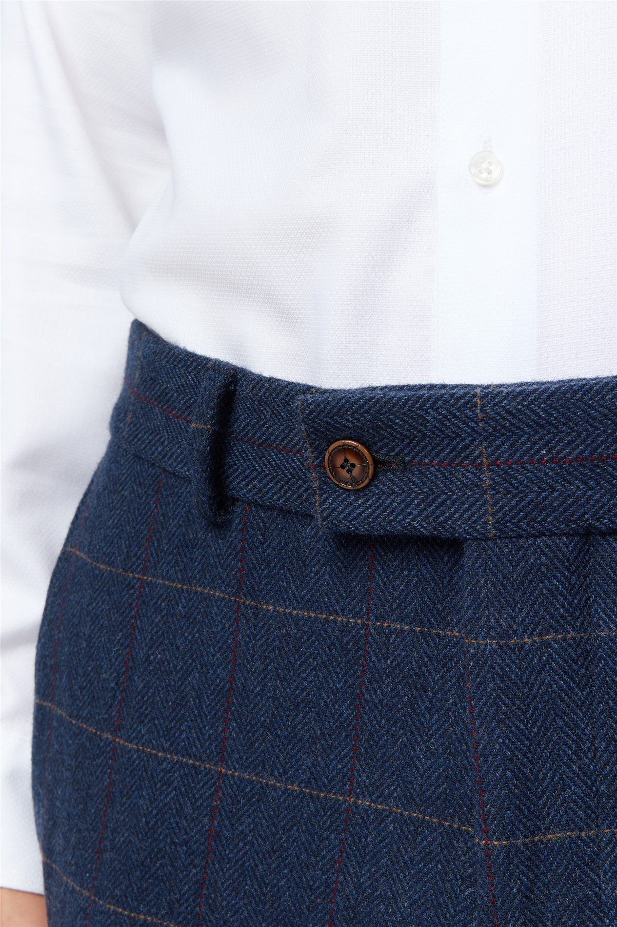 Antique Rogue Tailored Fit Ezra Blue Check Trousers