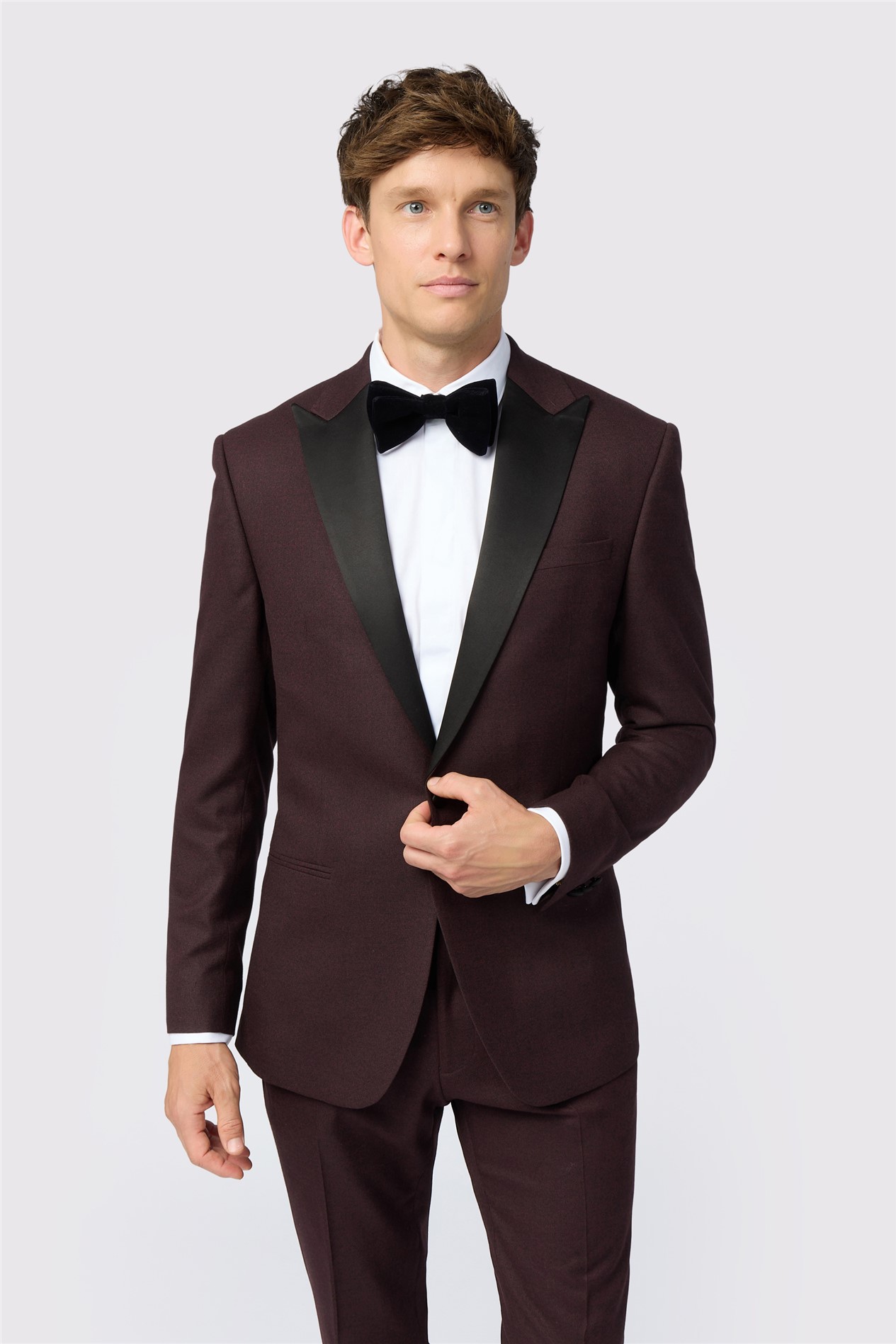 Antique Rogue Slim Fit Burgundy Texture Jacket