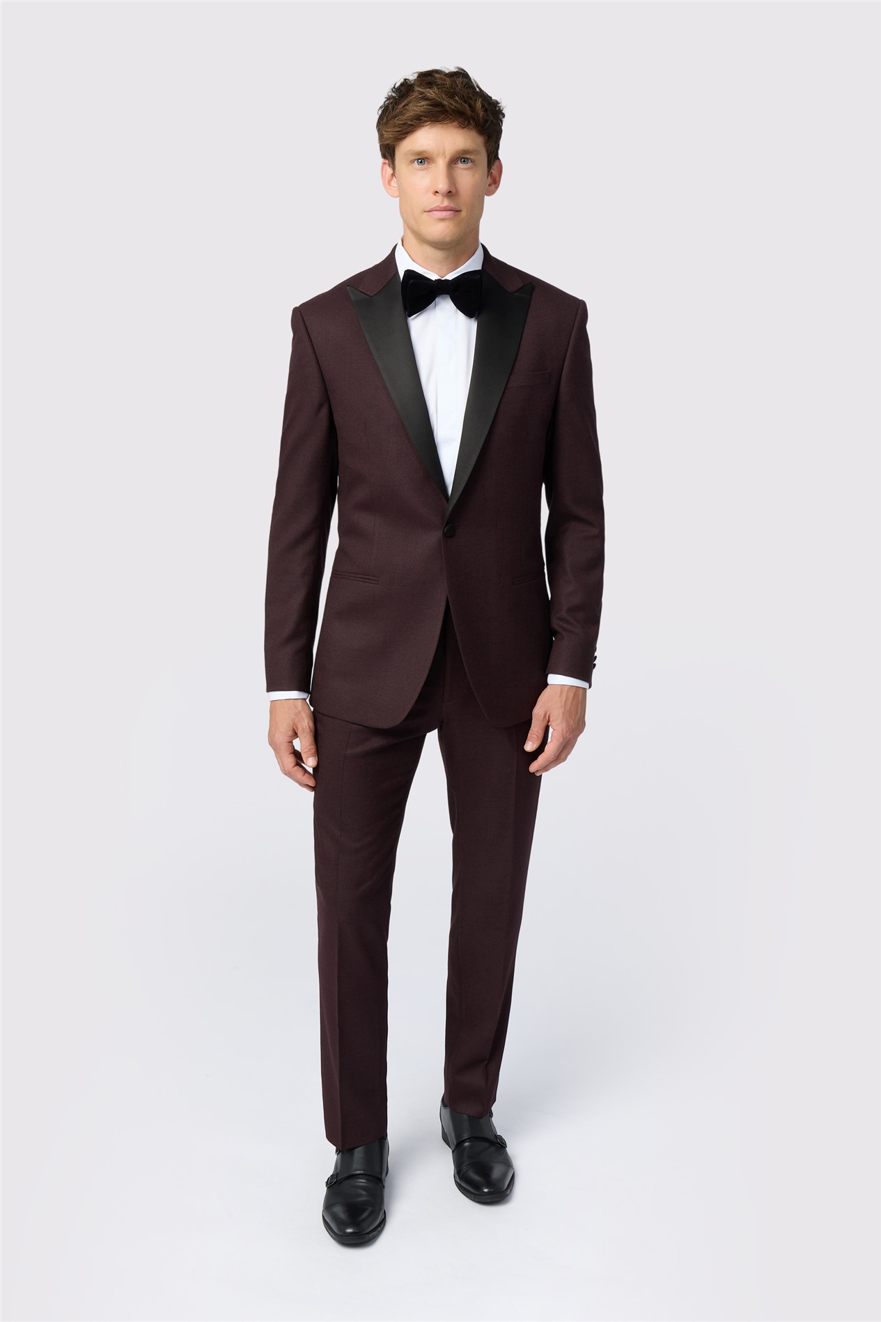 Antique Rogue Slim Fit Burgundy Texture Jacket