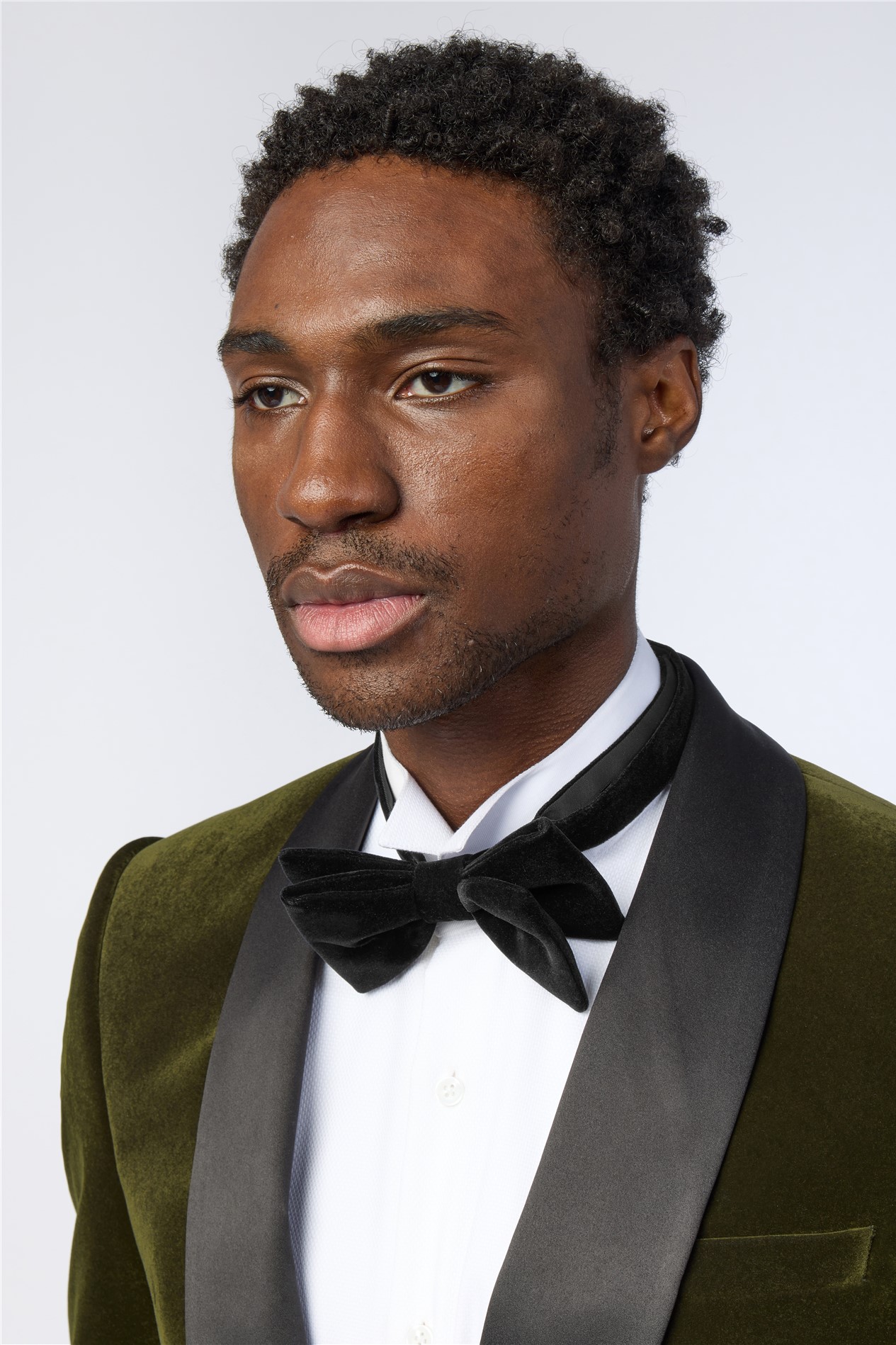 Antique Rogue Slim Fit Olive Green Velvet Jacket