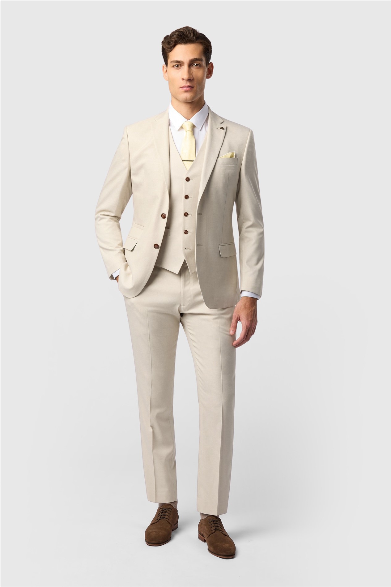Antique Rogue Slim Fit Blake Ecru Texture Jacket
