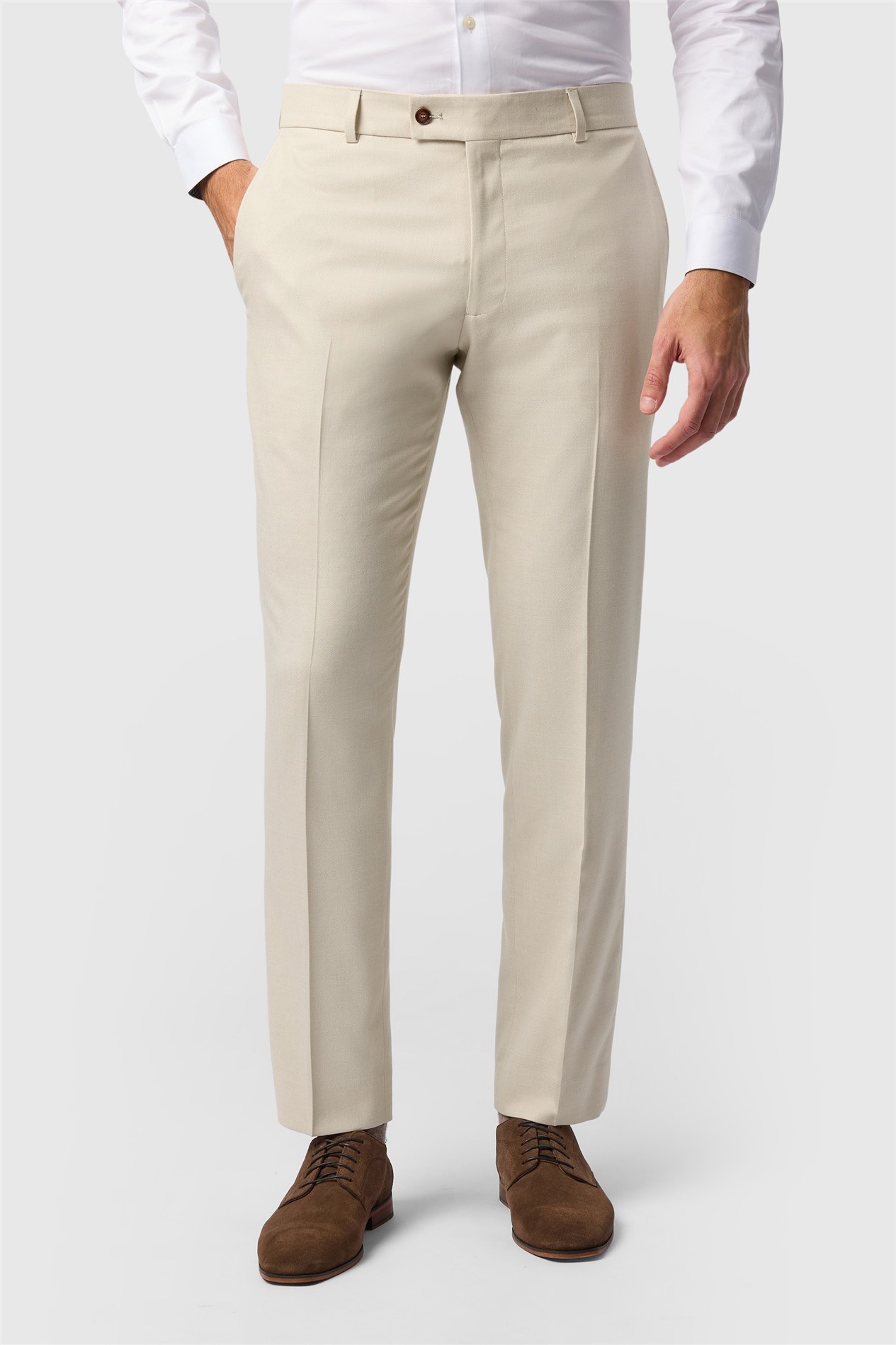 Antique Rogue Slim Fit Blake Ecru Texture Trouser
