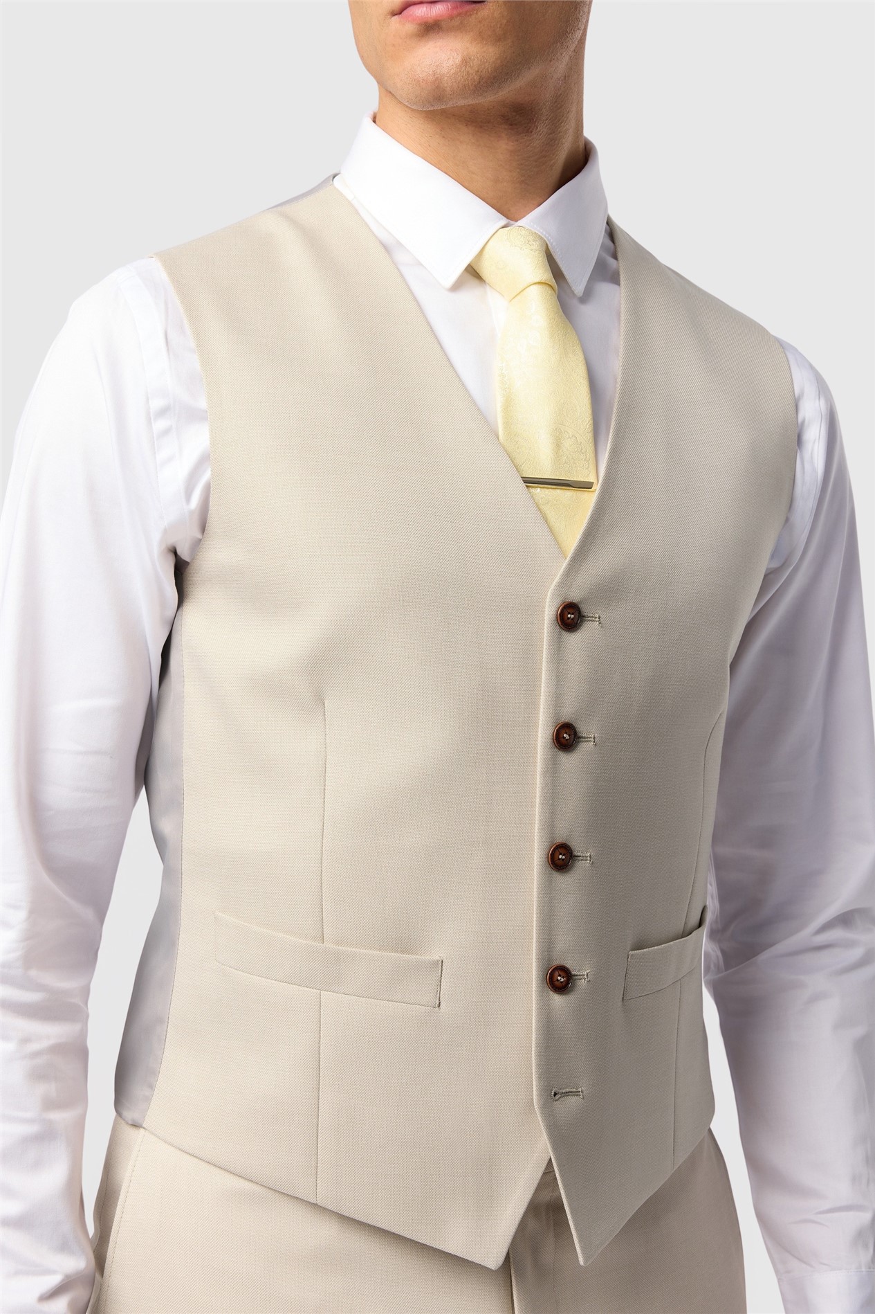 Antique Rogue Blake Ecru Texture Waistcoat
