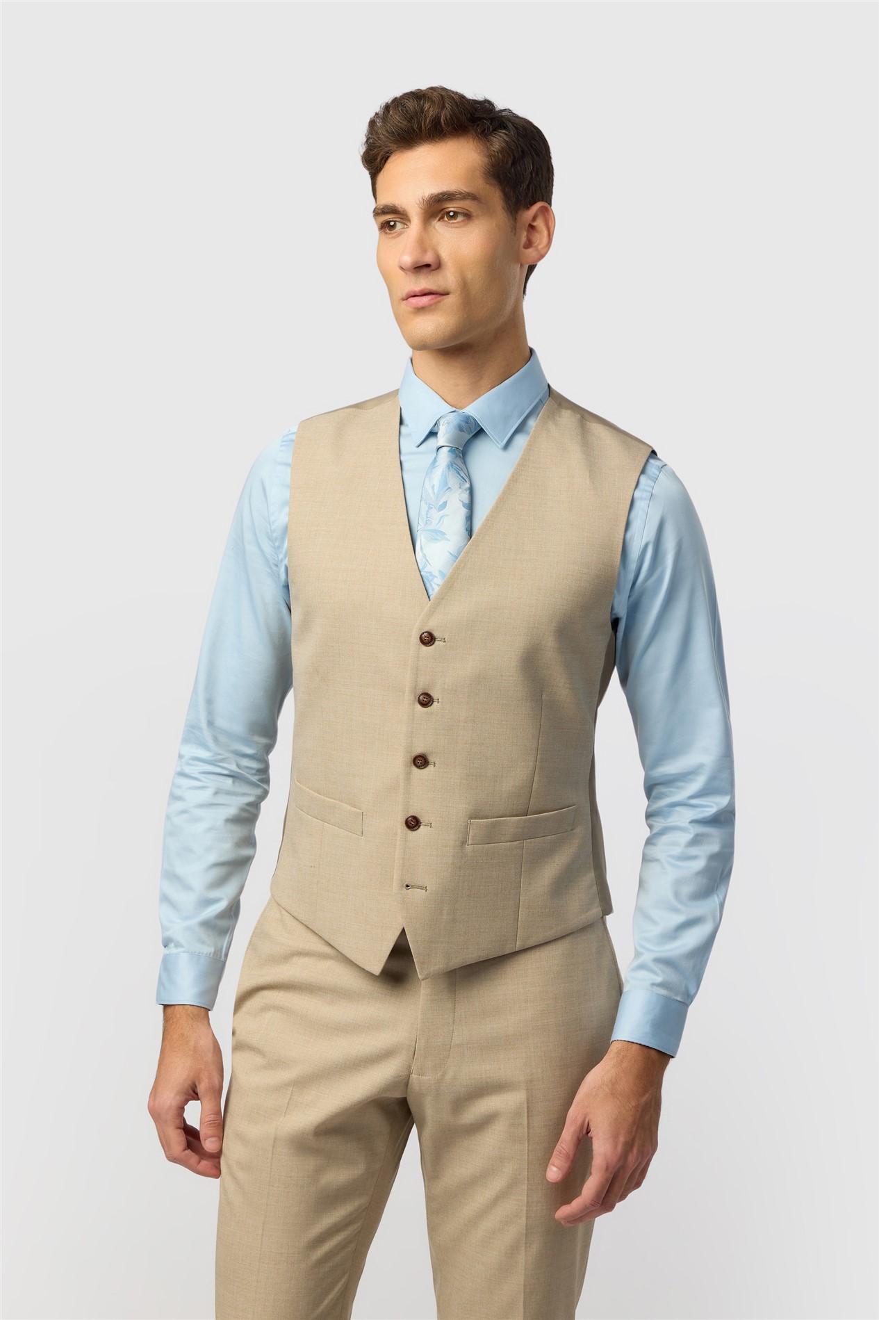Antique Rogue Slim Fit Blake Sand Waistcoat