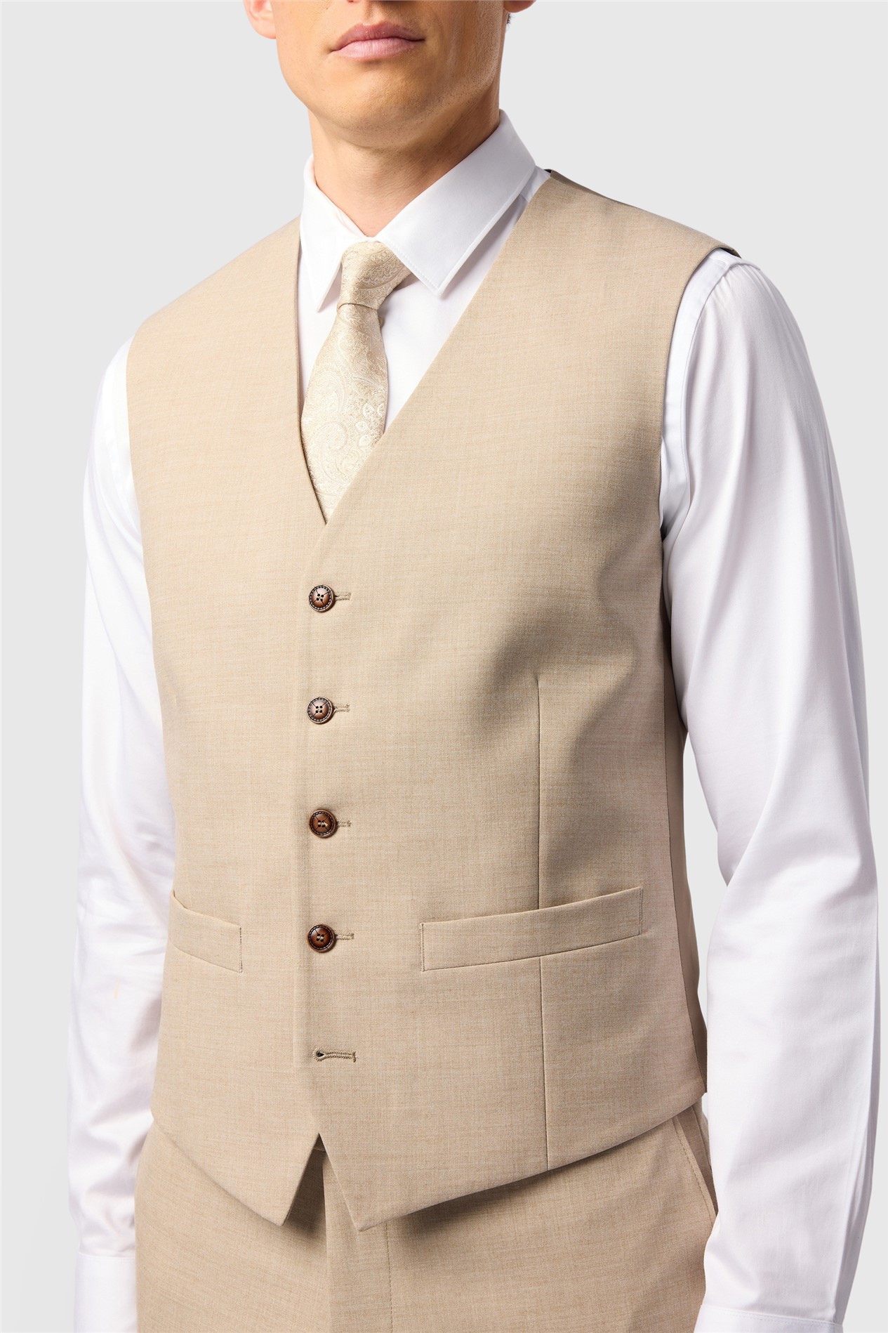 Antique Rogue Slim Fit Blake Sand Waistcoat