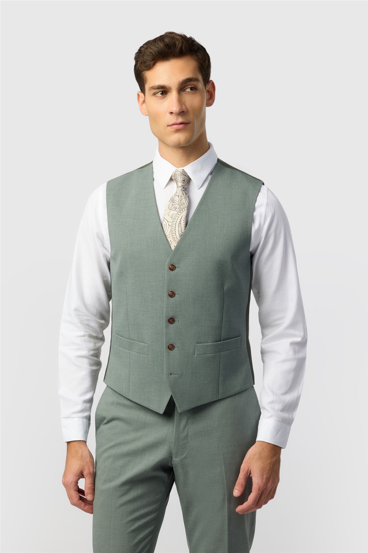 Antique Rogue Slim Fit Blake Sage Waistcoat