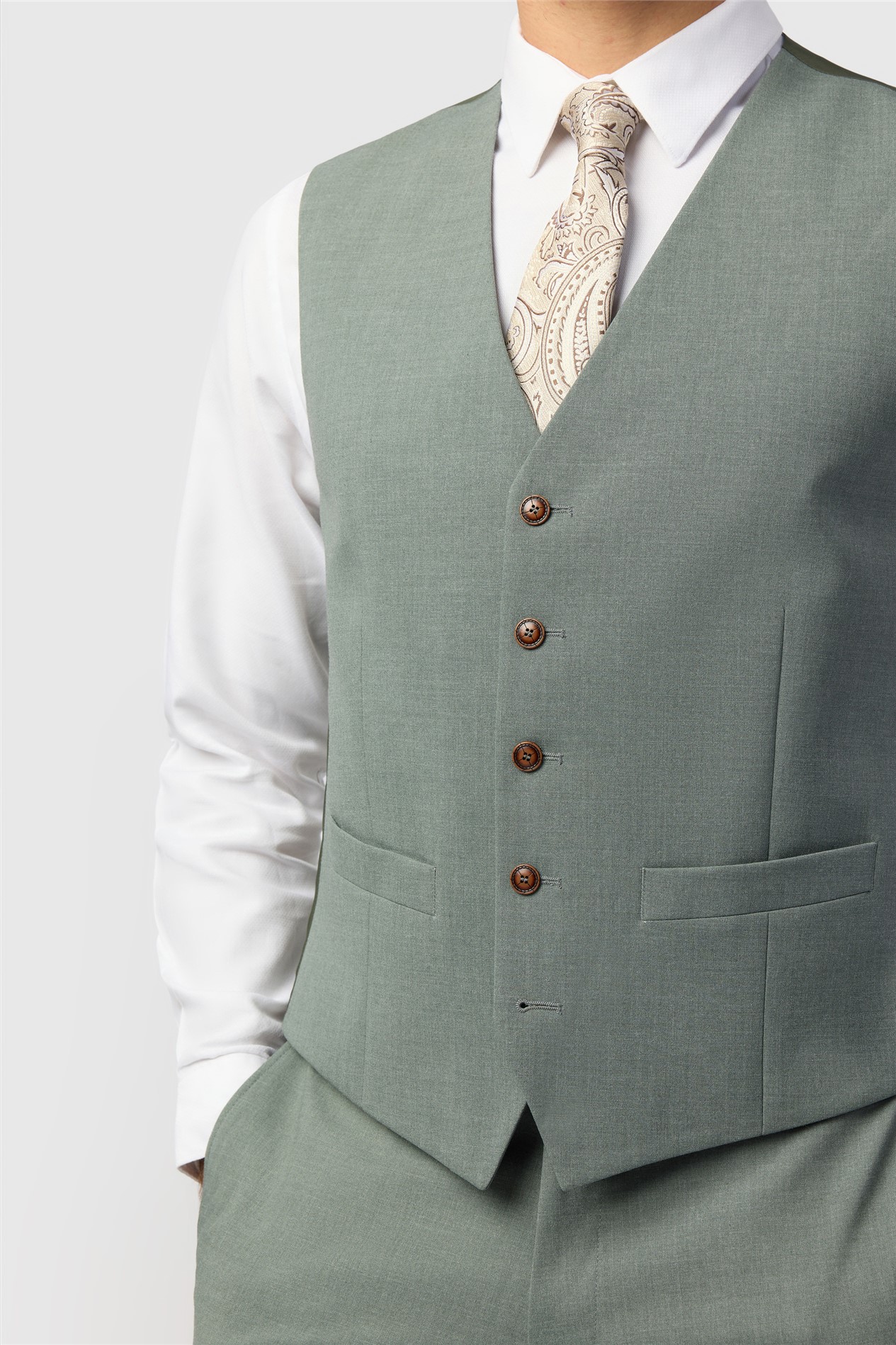 Antique Rogue Slim Fit Blake Sage Waistcoat