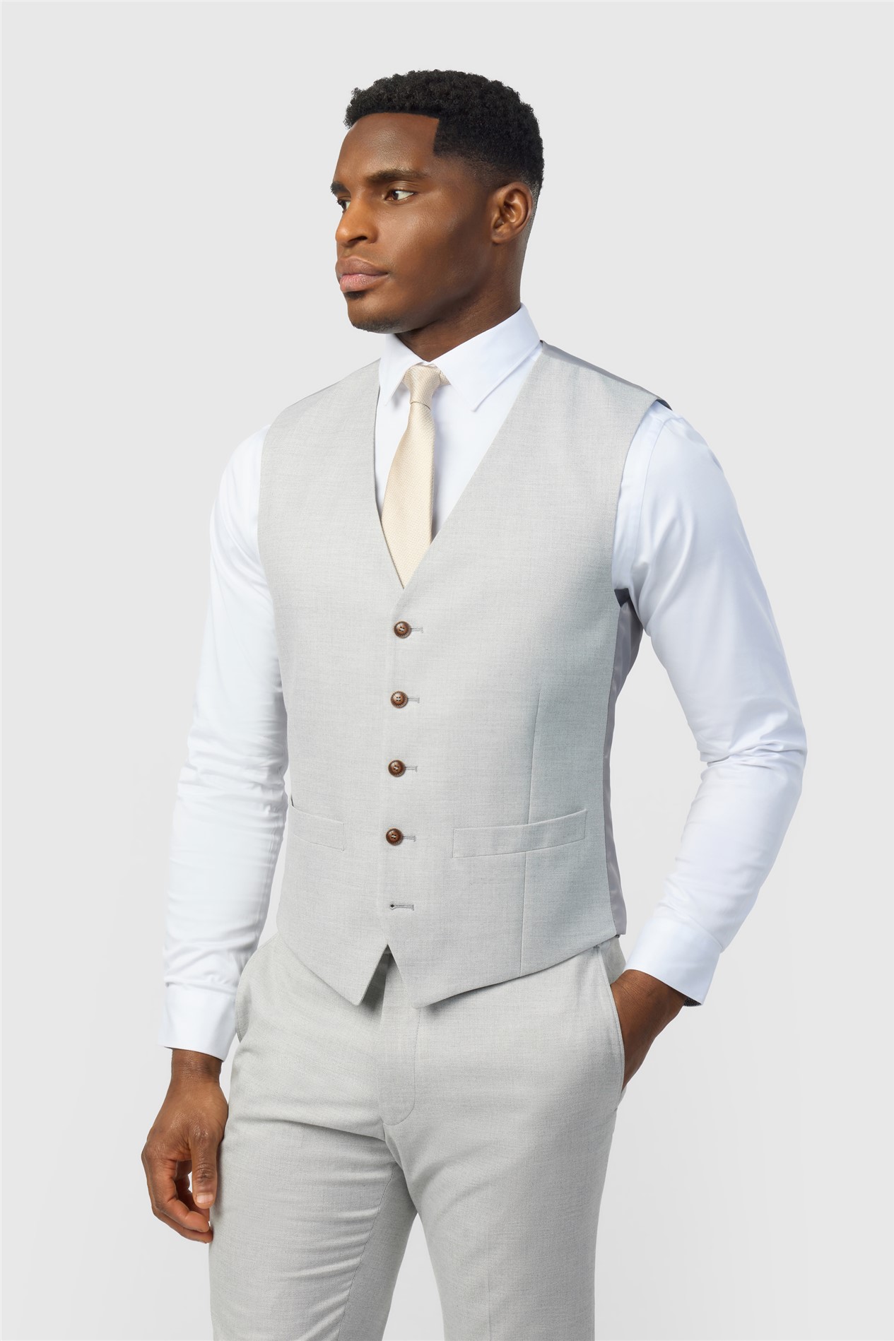 Antique Rogue Blake Grey Texture Waistcoat
