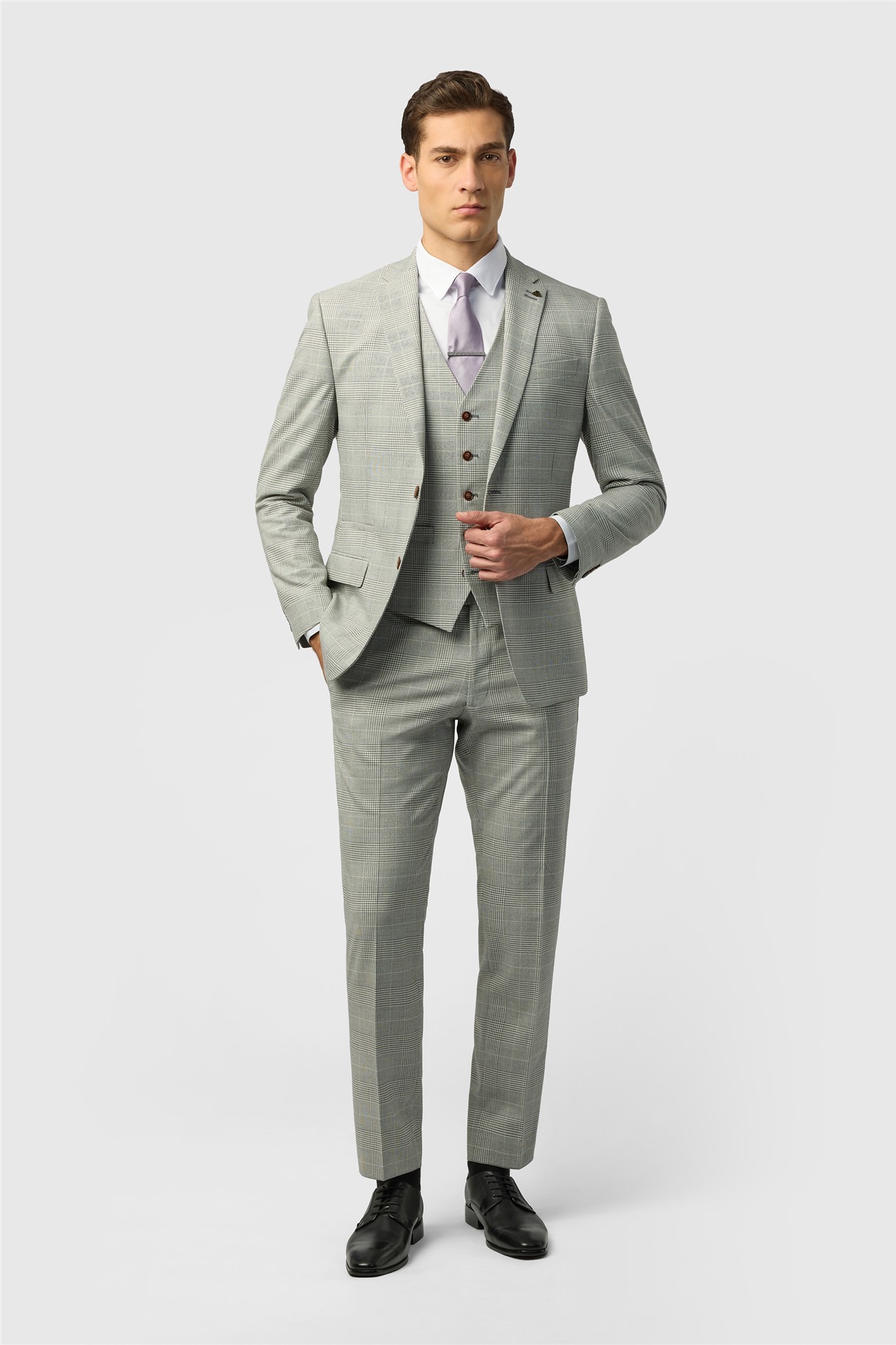 Antique Rogue Slim Fit Astor Monochrome Check Jacket