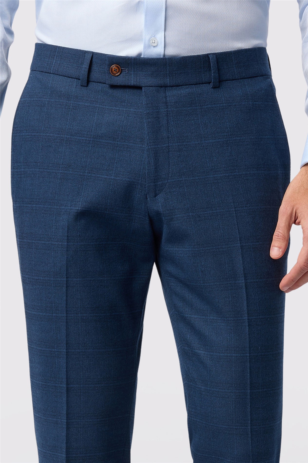 Antique Rogue Tailored Fit Maddoc Blue Check Trouser
