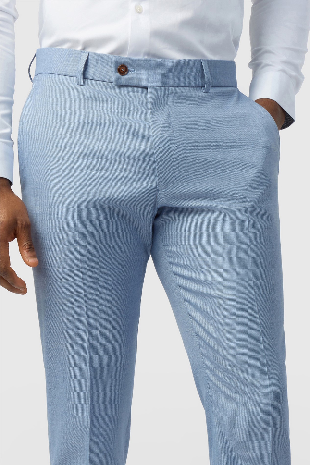 Antique Rogue Slim Fit Blake Pale Blue Texture Trouser
