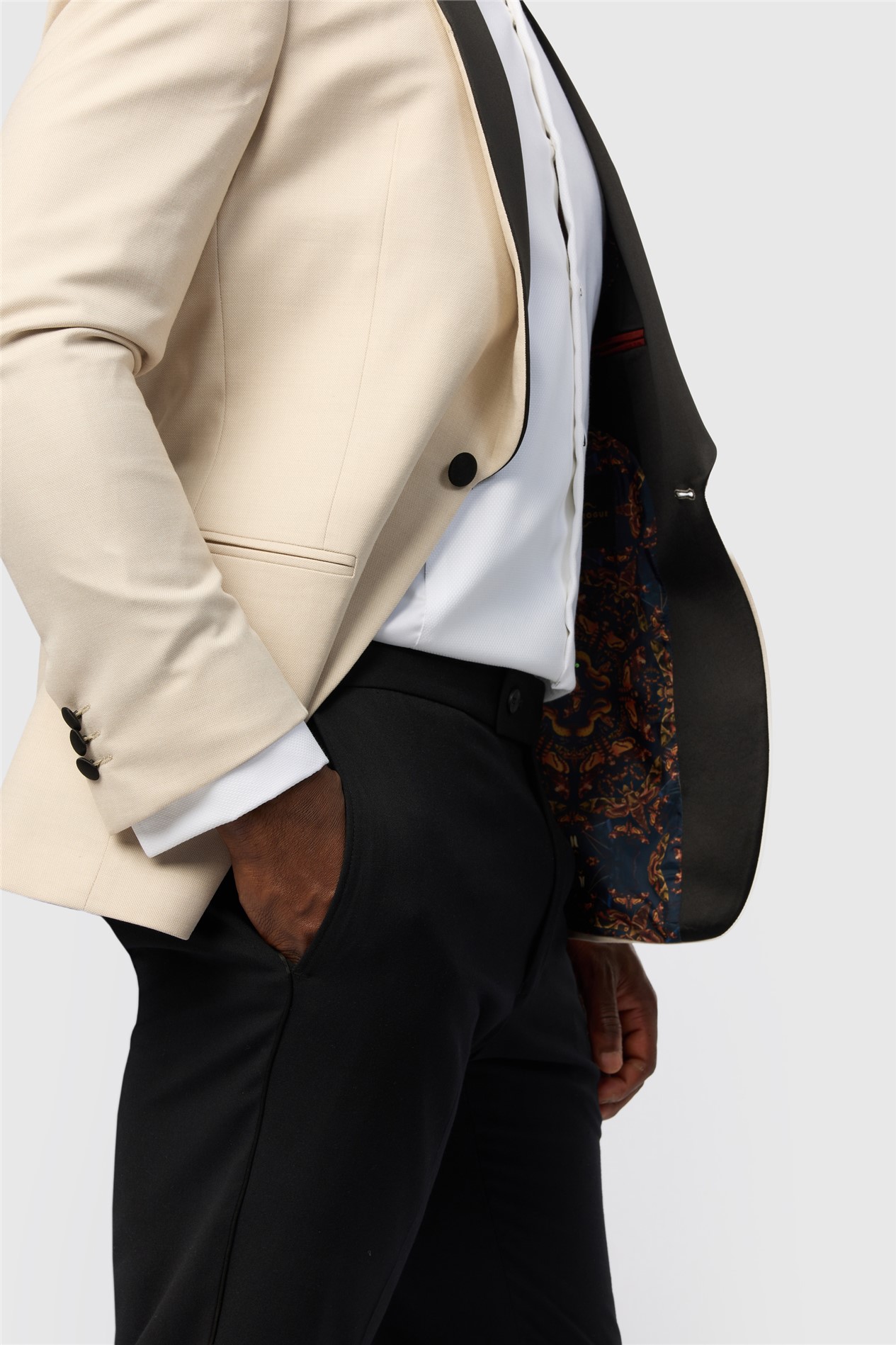 Antique Rogue Slim Fit Ecru Texture Dresswear Jacket