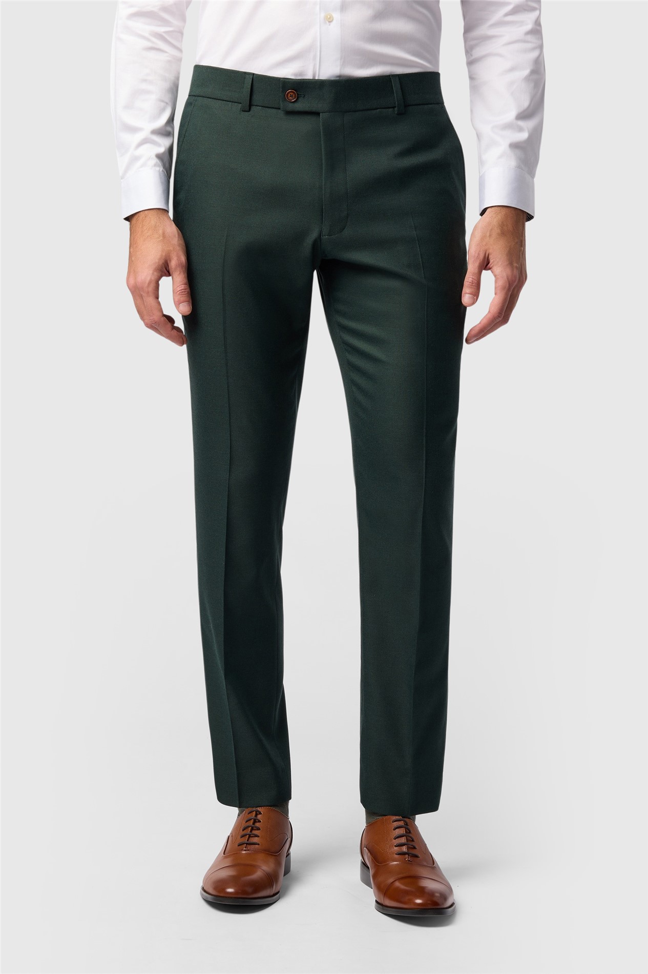 Antique Rogue Slim Fit Deep Green Texture Trousers
