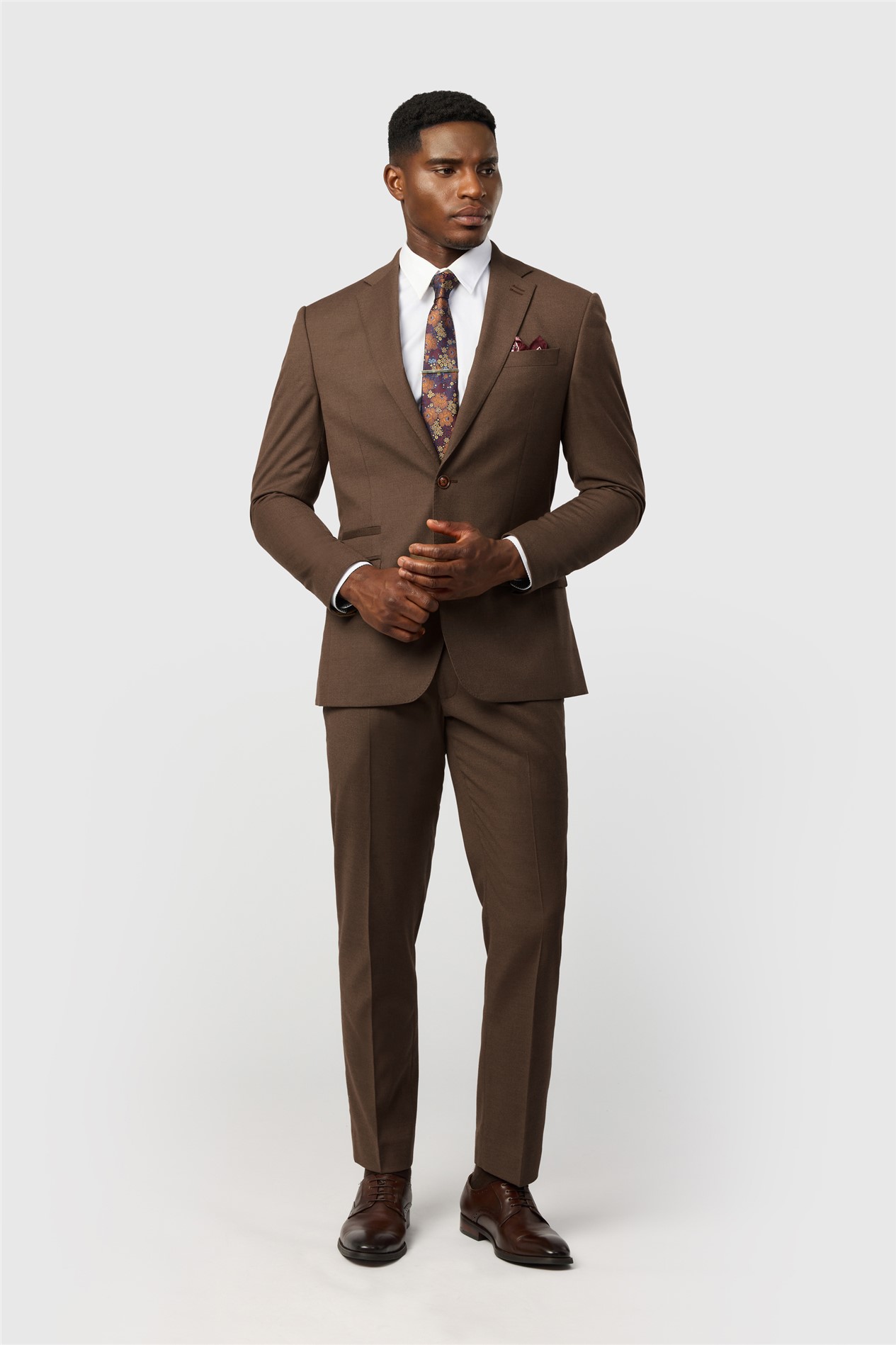 Antique Rogue Slim Fit Harley Flannel Chestnut Jacket | Suit Direct Antique Rogue Slim Fit Harley Flannel Chestnut Jacket | Suit Direct