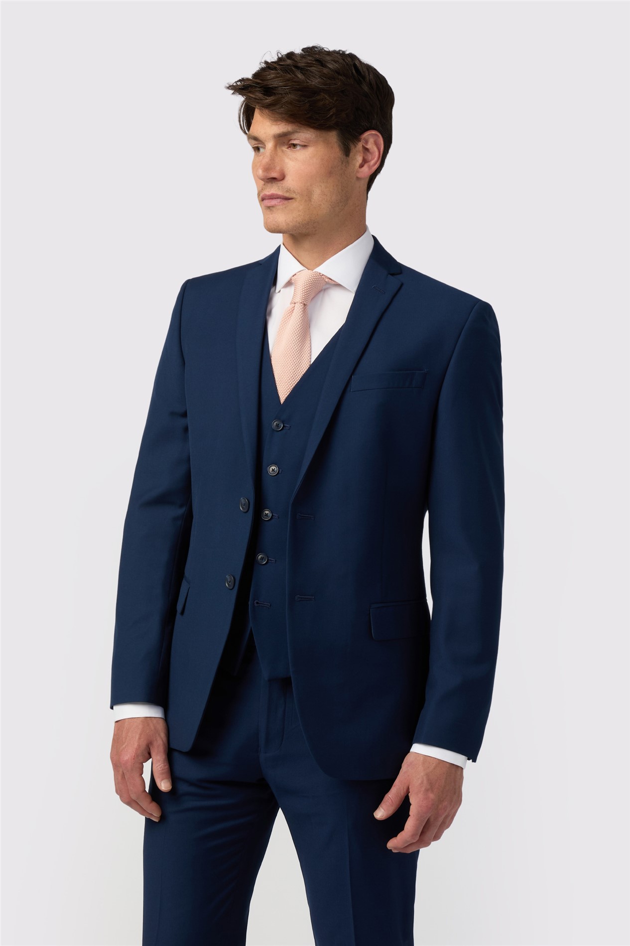 Antique Rogue Slim Fit Curtis Sapphire Blue Twill Jacket
