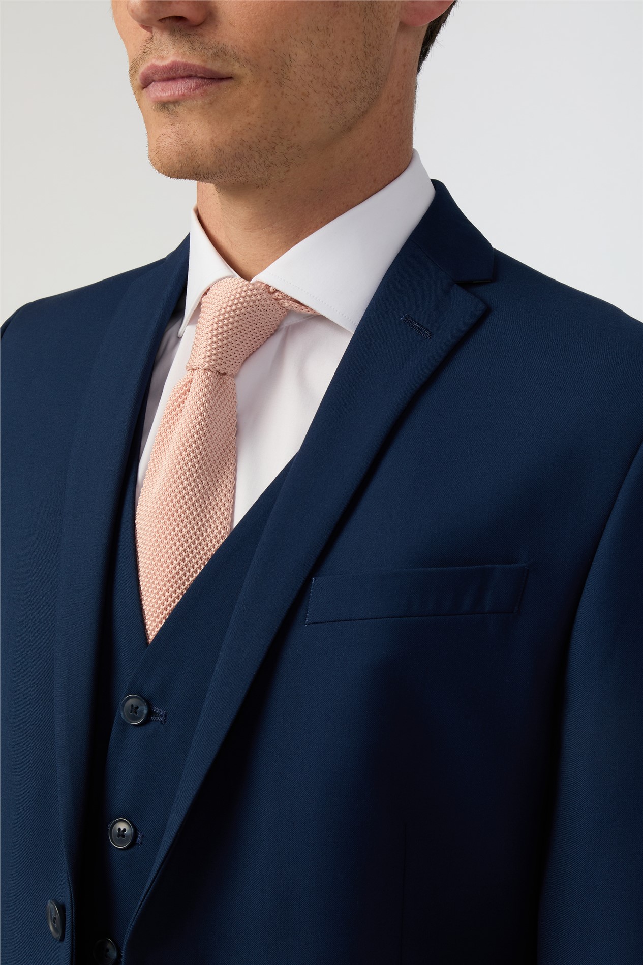 Antique Rogue Slim Fit Curtis Sapphire Blue Twill Jacket