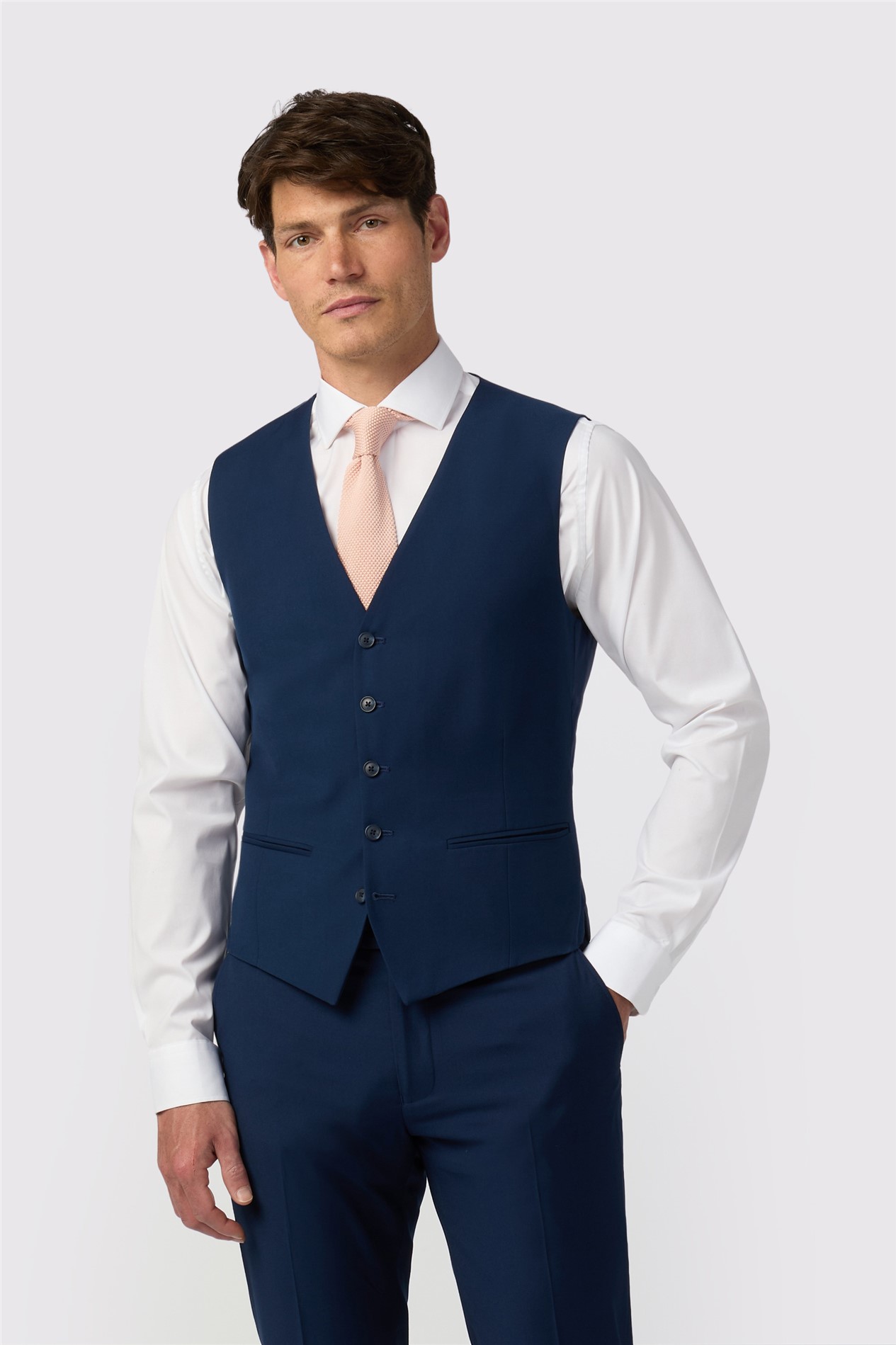 Antique Rogue Slim Fit Curtis Sapphire Waistcoat