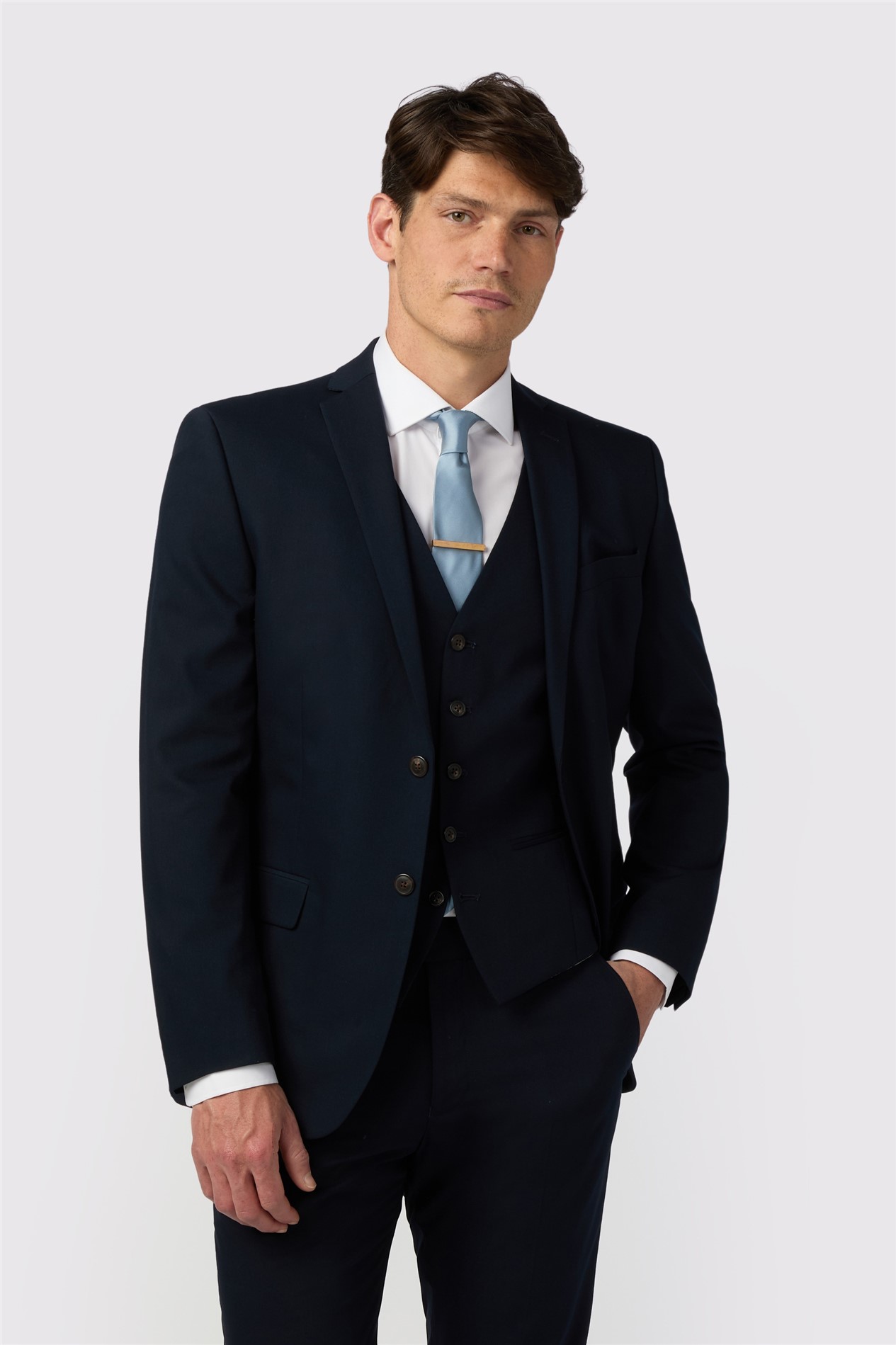 Antique Rogue Slim Fit Curtis Navy Twill Jacket